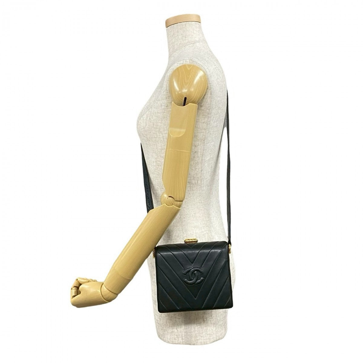 Chanel lambskin COCO Mark Vstitch Black Shoulder Bag
