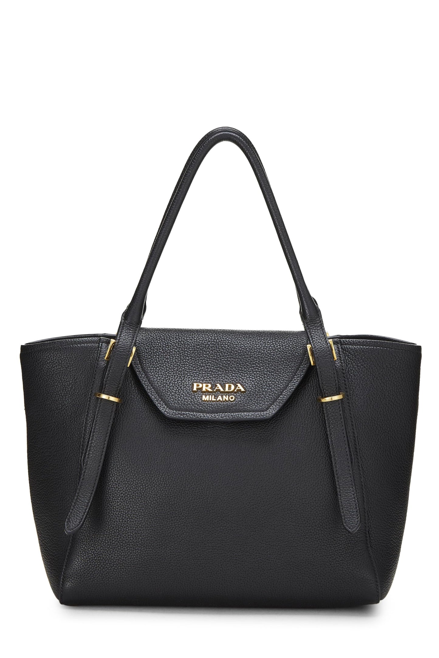 Prada Daino Convertible Tote Vitello Black Top Handle Tote Bag