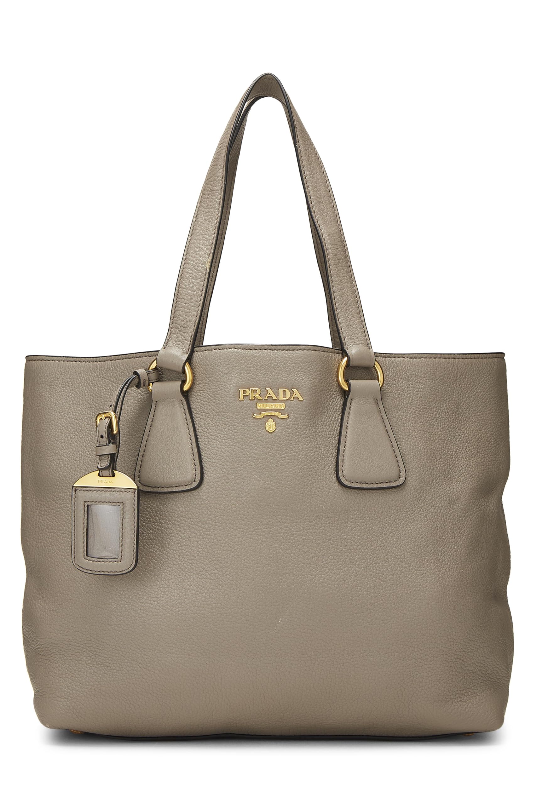 Prada Grey Daino Tote Grey Vitello Gray Small Tote Bag