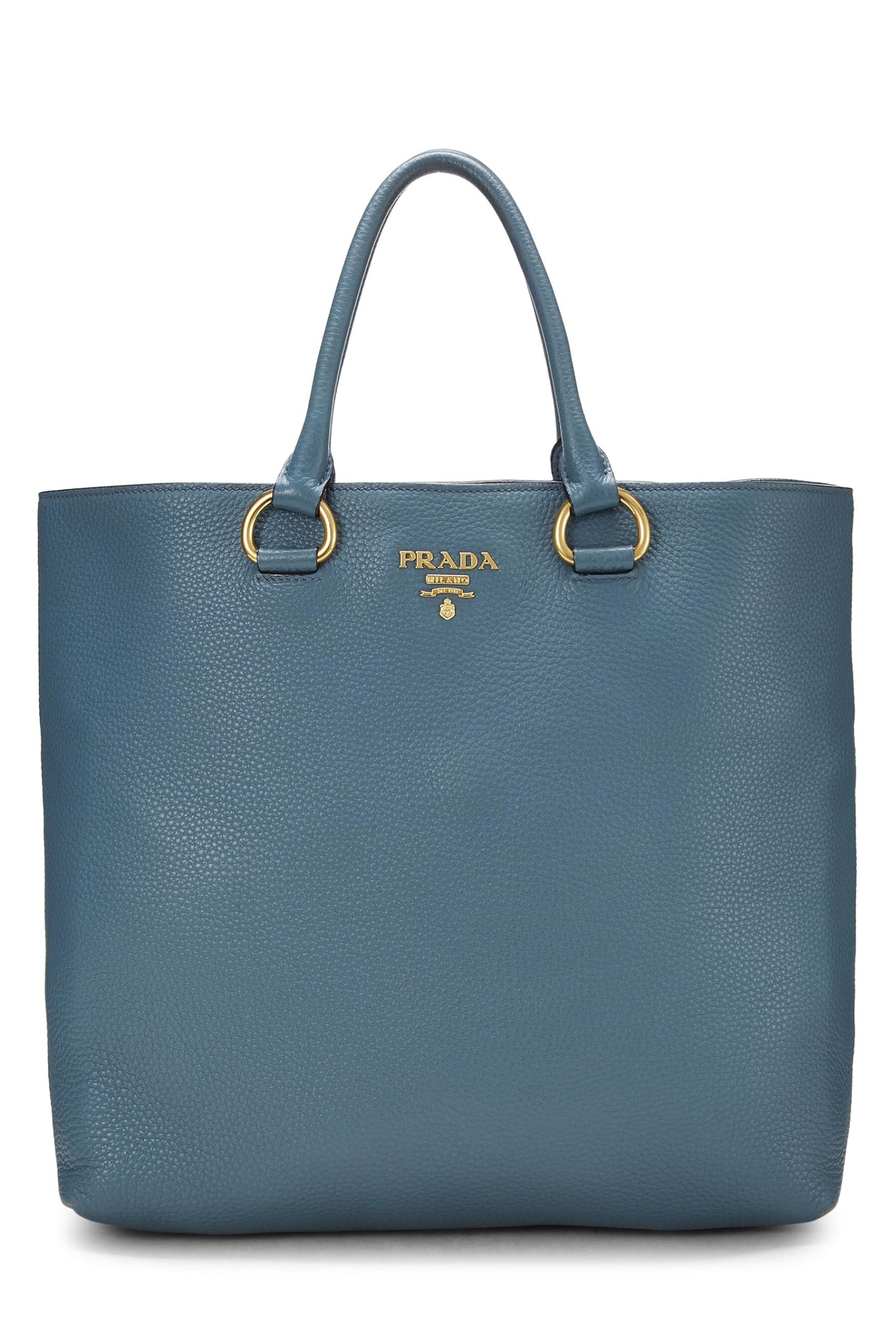 Prada Daino Convertible Tote Vitello Blue Medium Tote Bag