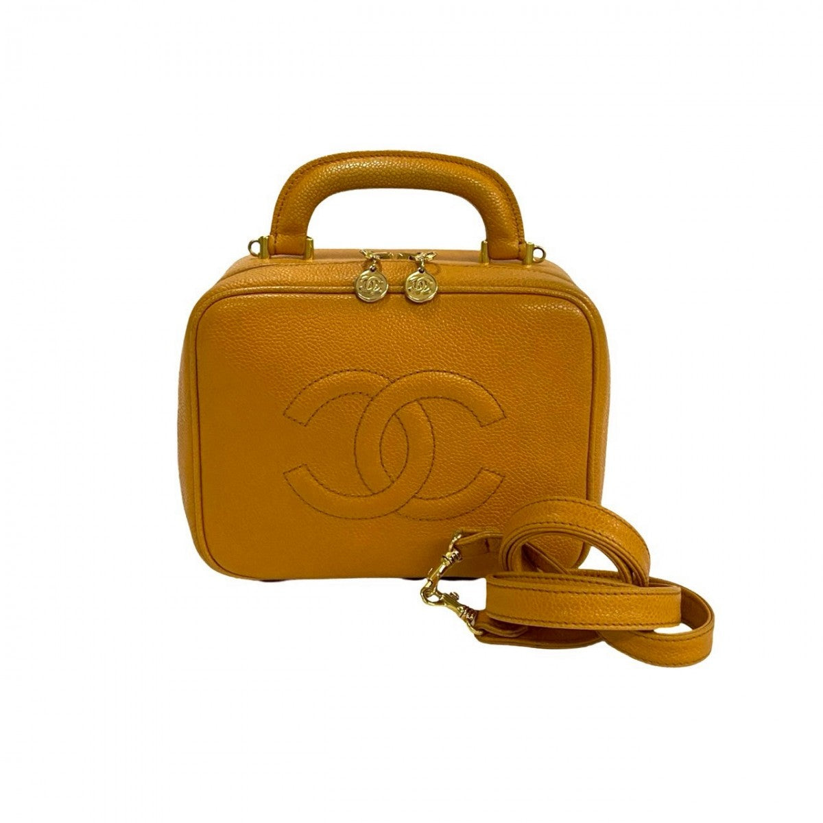 Chanel Matt caviar skin yellow COCO Mark Shoulder Bag