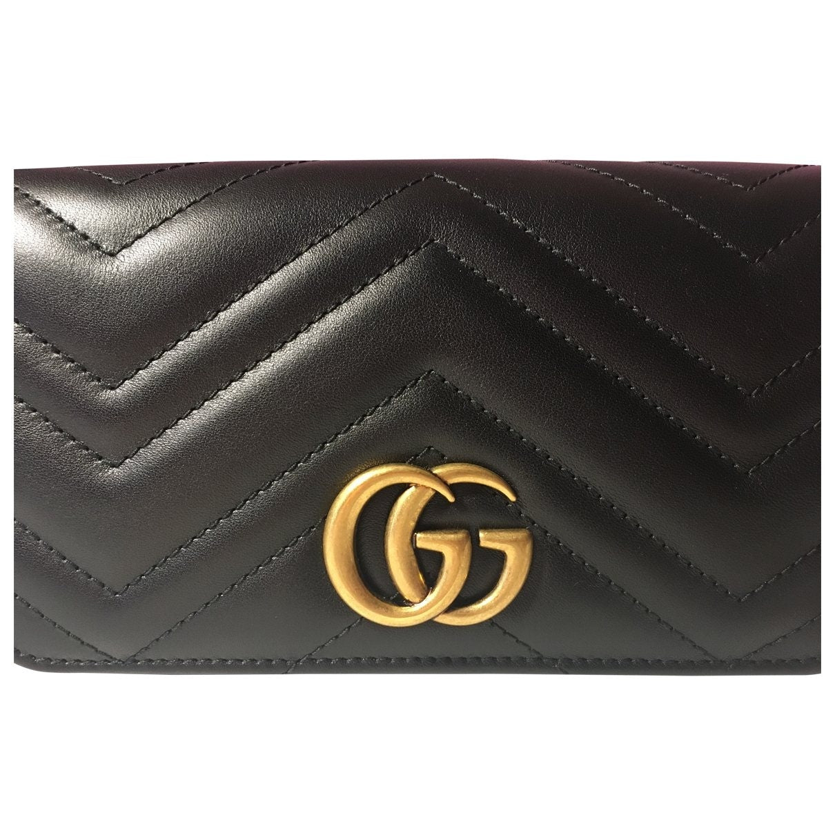Gucci marmont black leather clutch bag