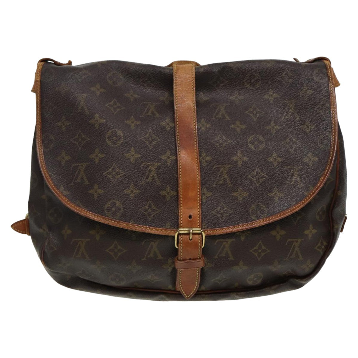 LOUIS VUITTON Monogram Saumur 35 Shoulder Bag M42254 LV Auth 81558