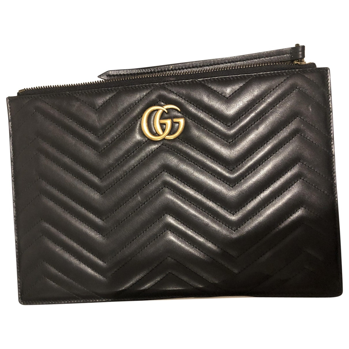 Gucci marmont black leather clutch bag