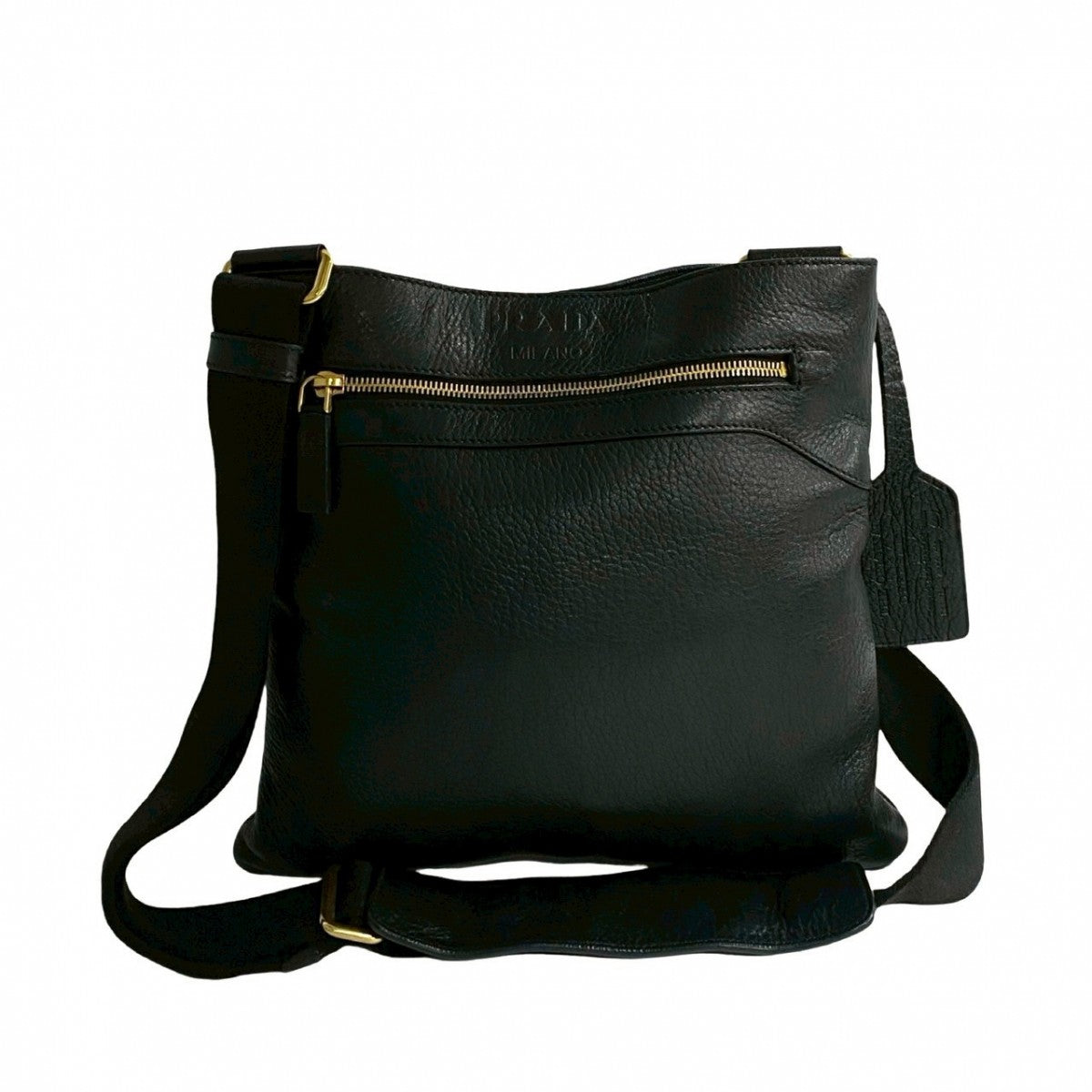 Shoulder Bag Embossing Women Leather Black