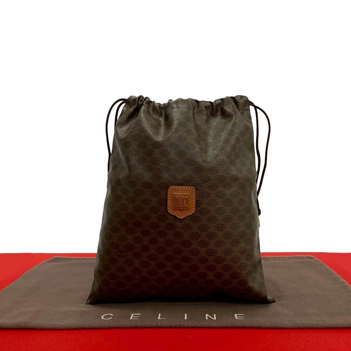 Pouch Pvc, Macadam Blazon Pattern Triomphe Women Leather Brown Travel Bag