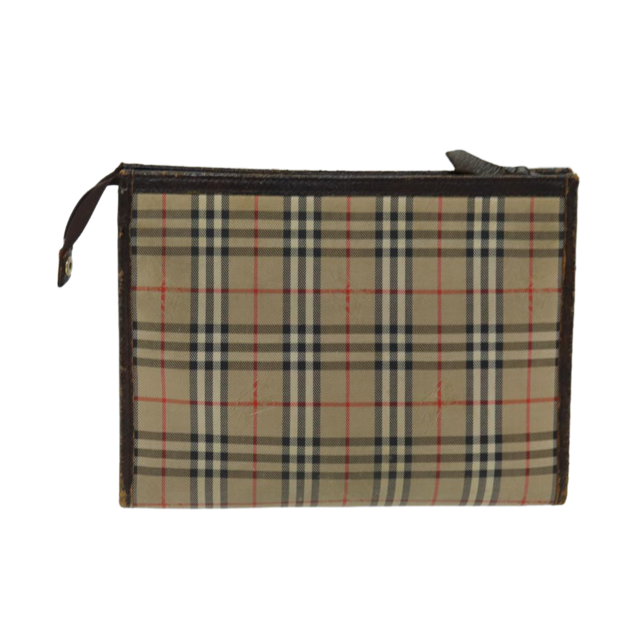 Burberry Luxury ss Nova Check Clutch Bag Auth Canvas Beige Beige Auth 81657