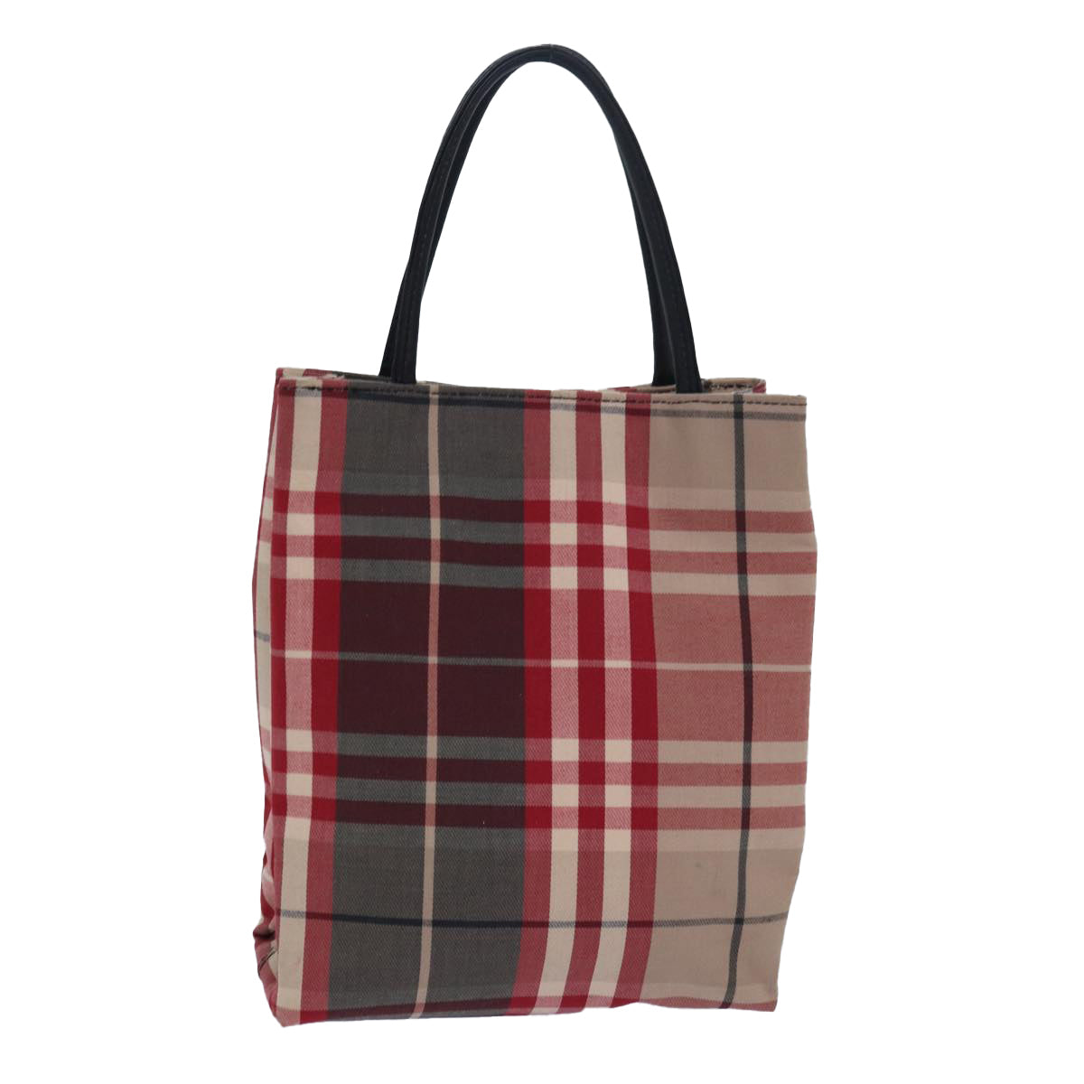 Burberry Luxury Nova Check Hand Bag Auth Canvas Red Travel Bag
