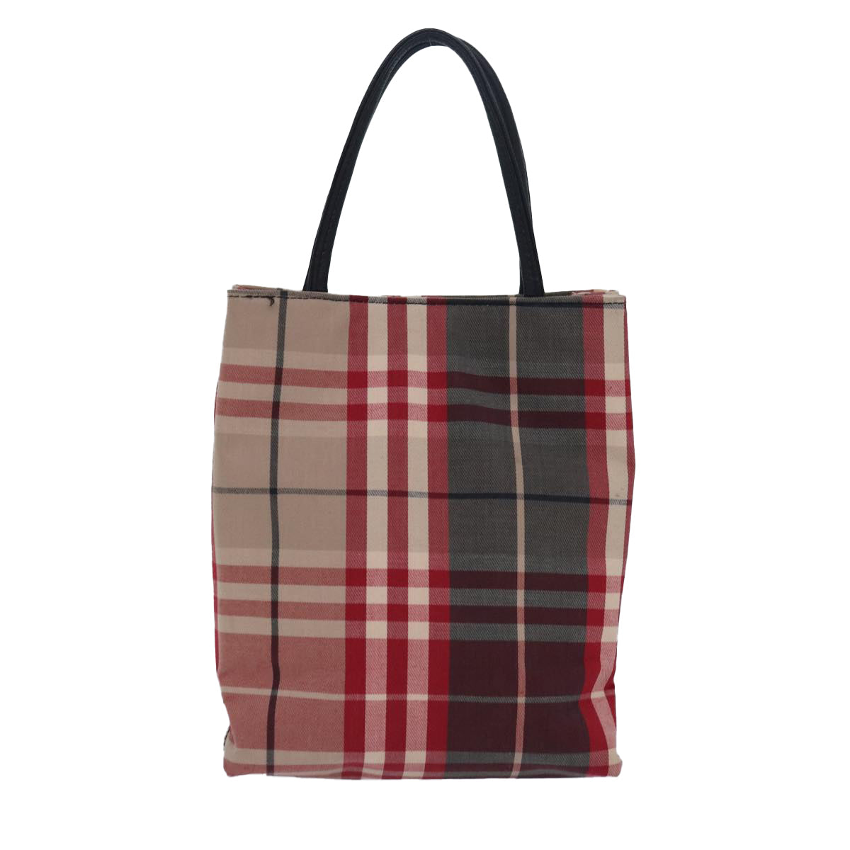 Burberry Luxury Nova Check Hand Bag Auth Canvas Red Travel Bag