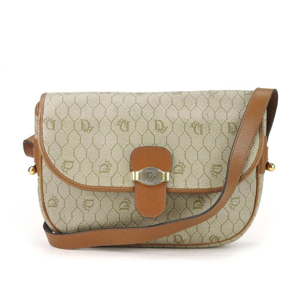 Dior Christian Honeycomb Pattern Pvc Shoulder Bag Leather Leather Shoulder Bag