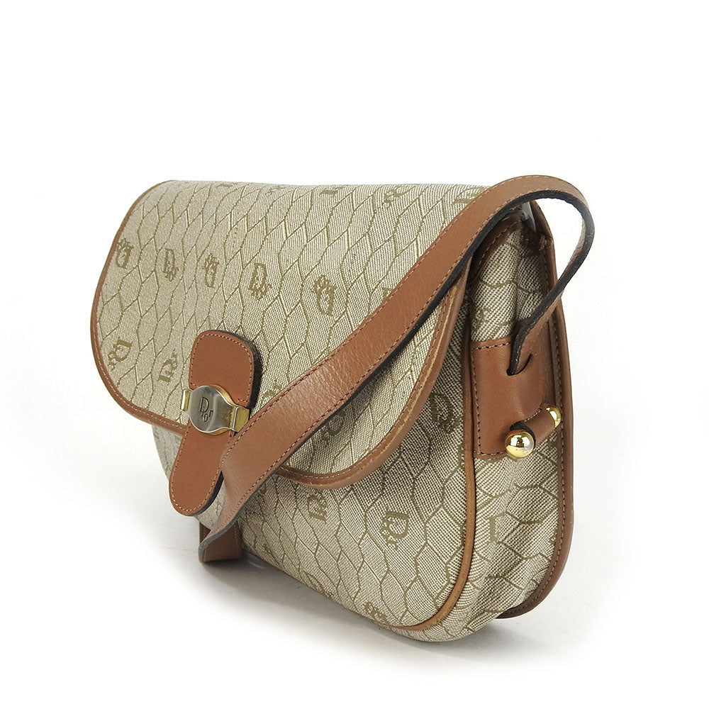Dior Christian Shoulder Bag Pvc, Women Leather Beige