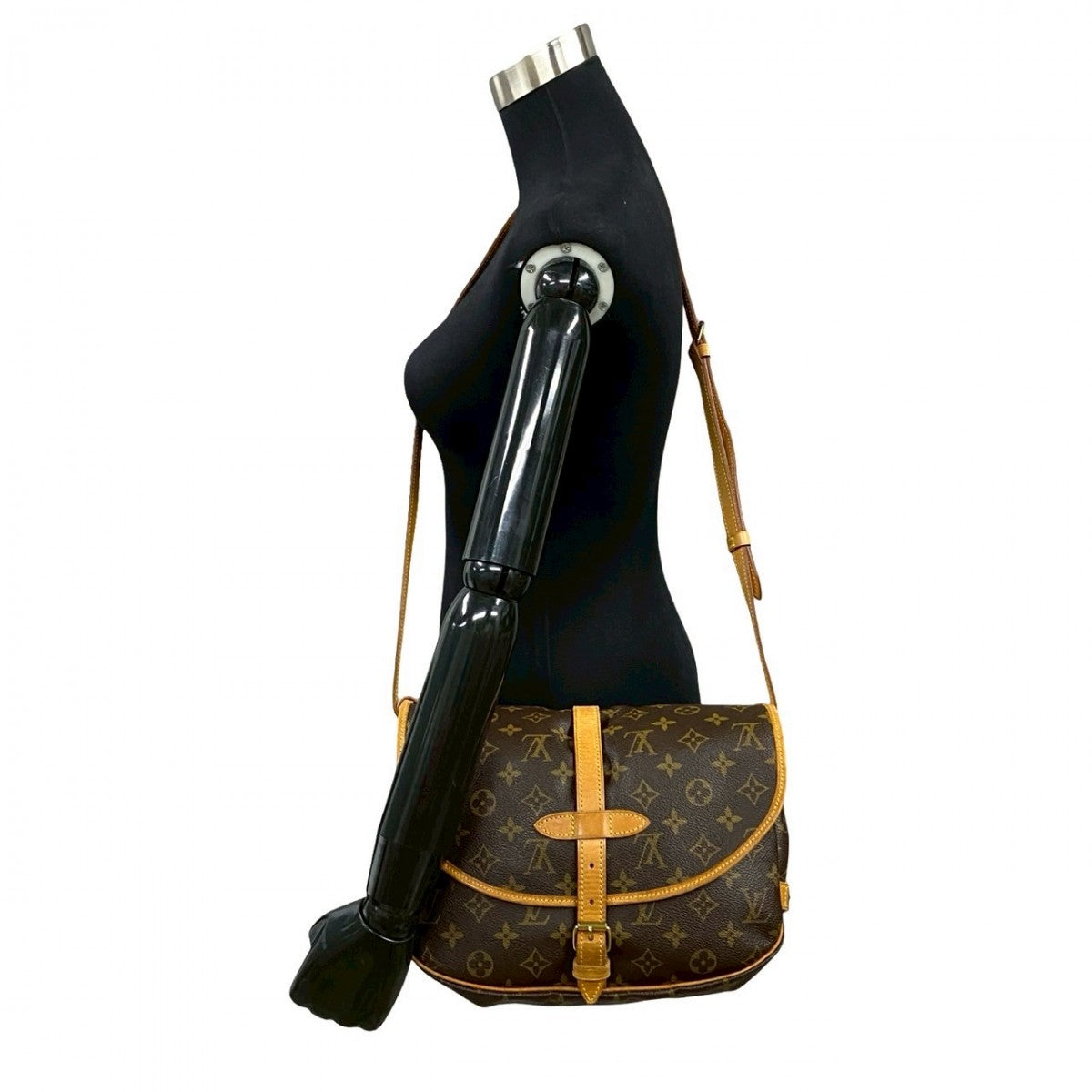 Louis Vuitton M42256 PVC Saumur30 Monogram Leather Brown Shoulder Bag