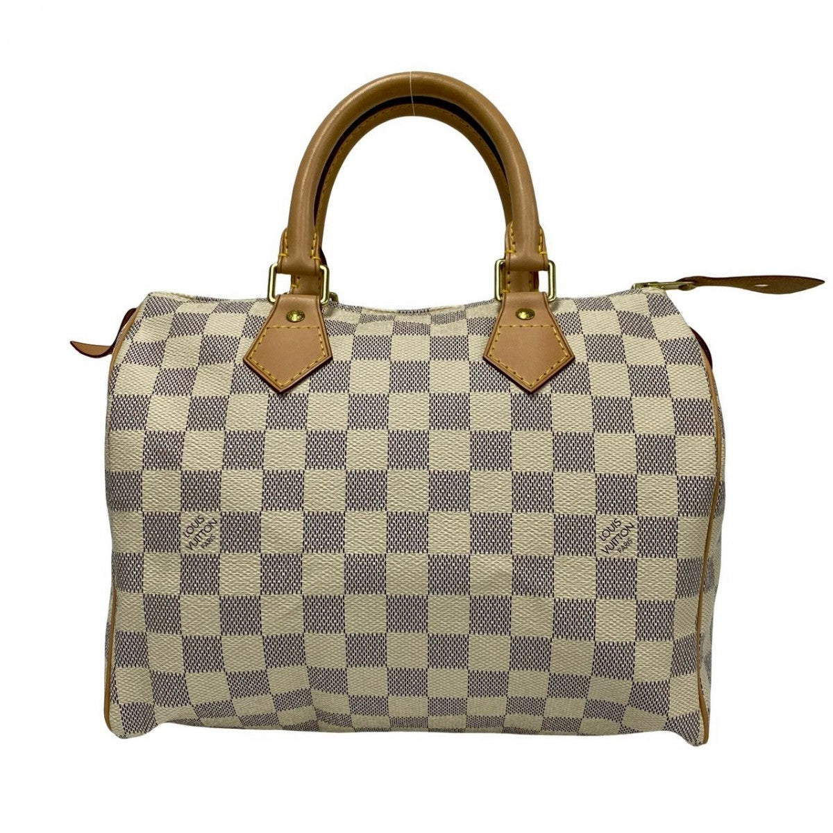 Louis Vuitton N41534 PVC Damier Azur Speedy Leather Gray Handbag