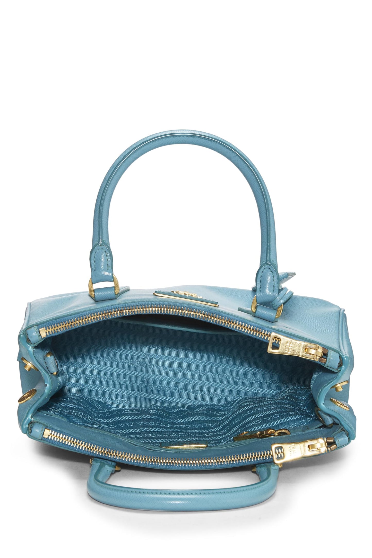 Prada Executive Tote Saffiano Blue Small Tote Bag