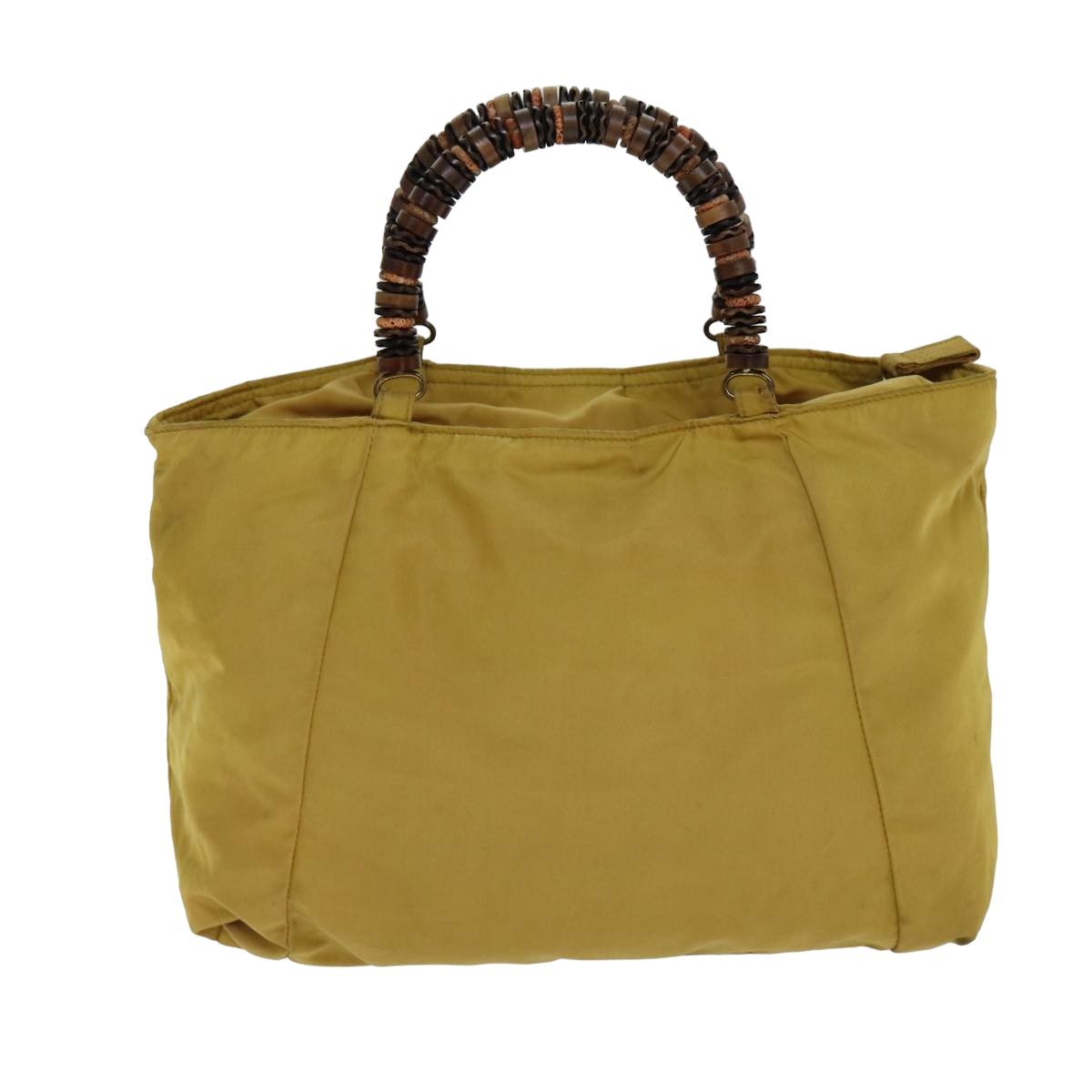 Prada Hand Bag Auth Nylon Yellow Travel Bag Yellow Auth 81824