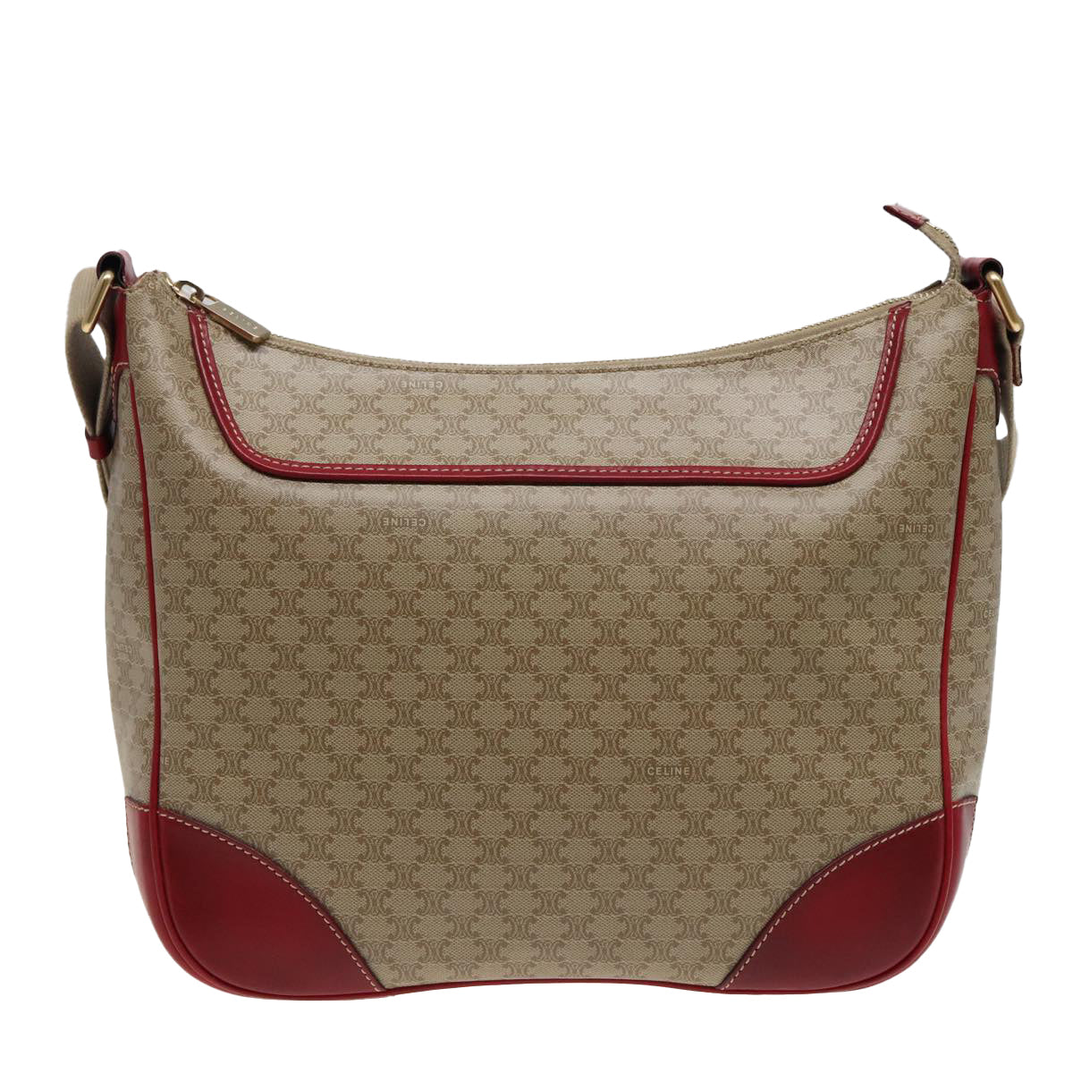 Luxury Macadam Shoulder Bag Pvc Red Leather Canvas