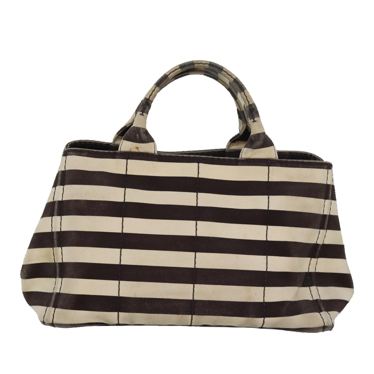 Prada Canapa Mm Hand Bag Auth Canvas Brown Travel Bag