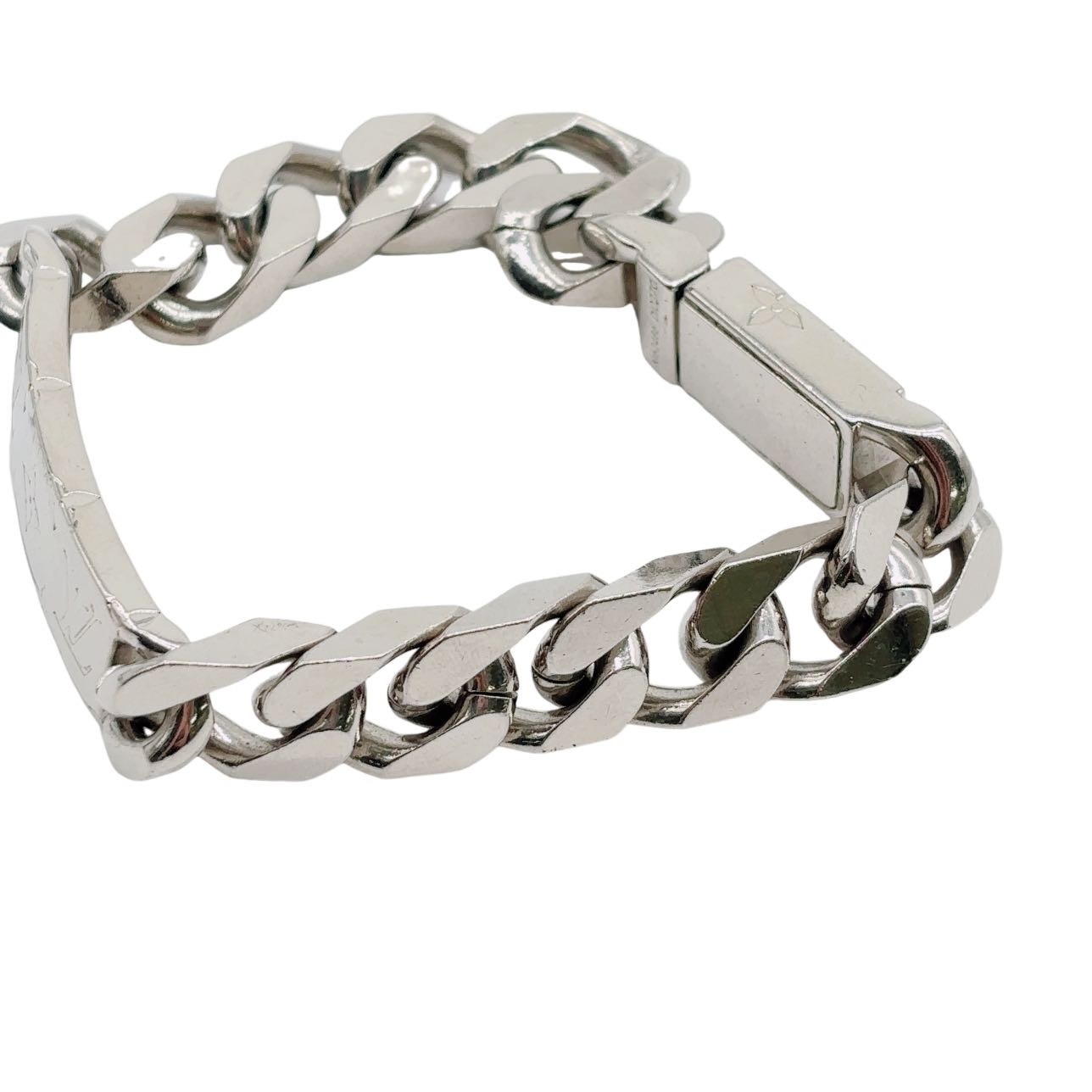LOUIS VUITTON <br> Monogram Chain Bracelet Silver