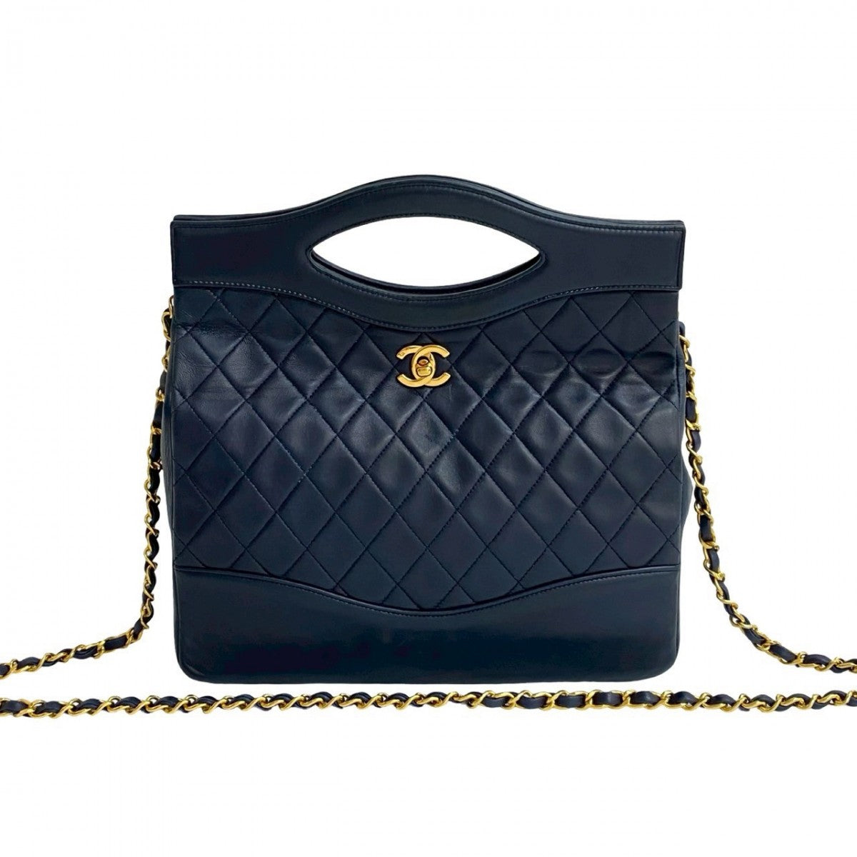 Chanel lambskin Navy Matrasse Shoulder Bag 818L817