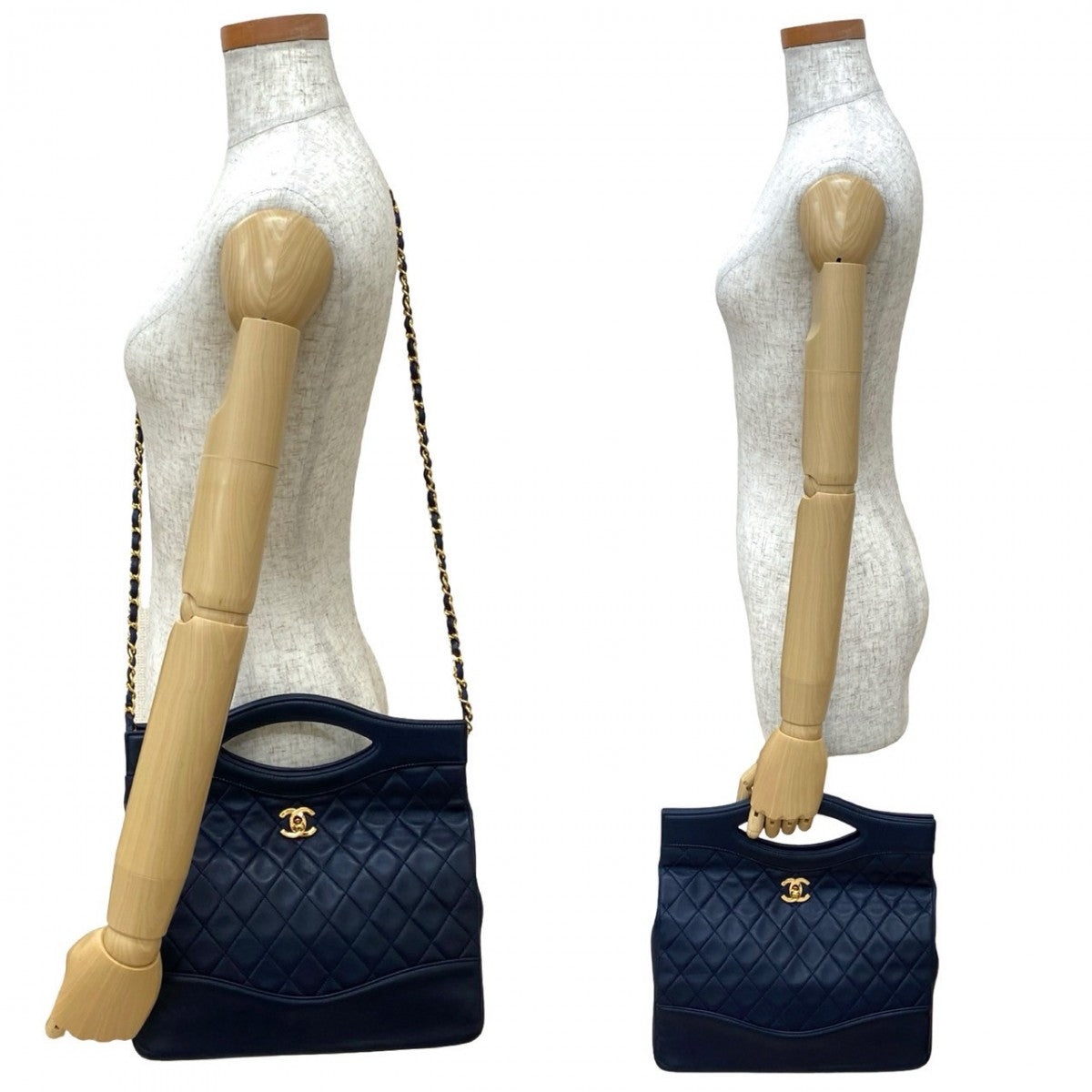 Chanel lambskin Navy Matrasse Shoulder Bag 818L817