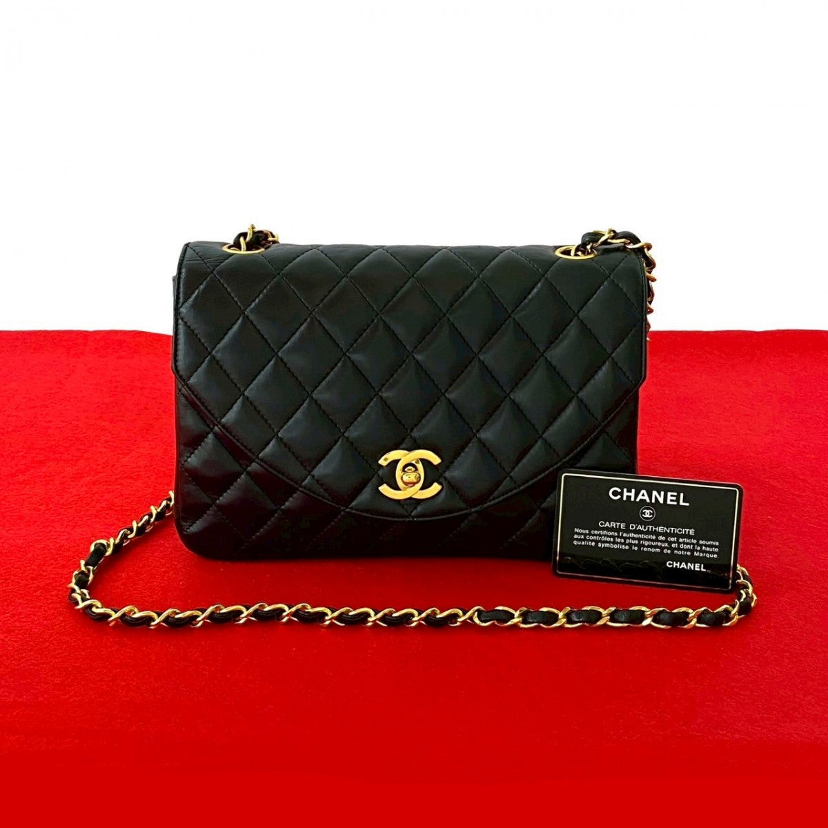 Chanel lambskin COCO Mark Matrasse Black Shoulder Bag 818L818