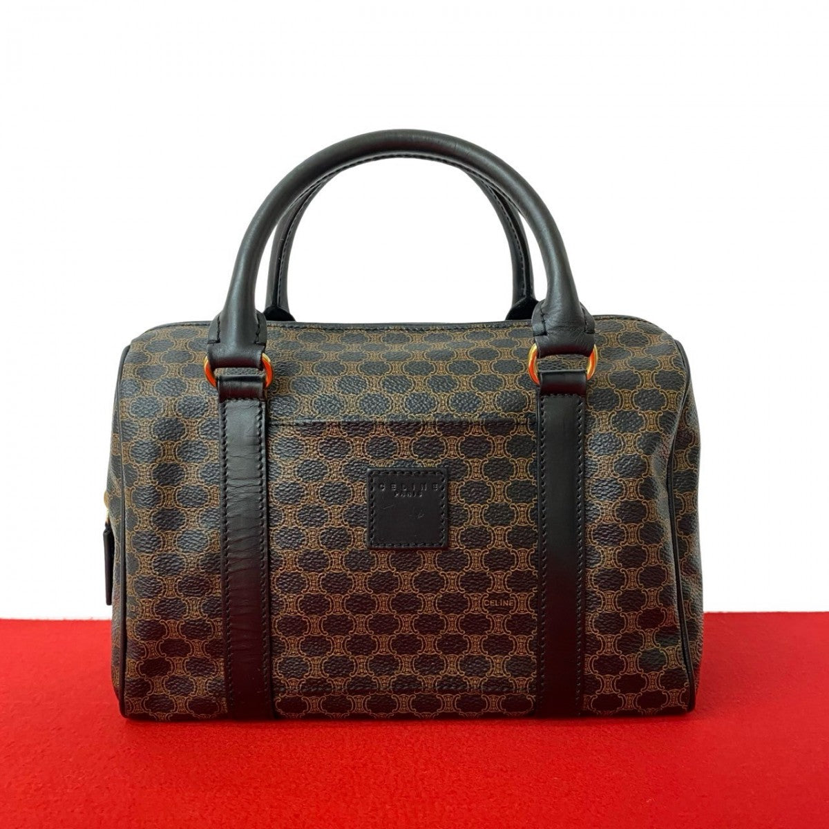 Pvc Macadam Blason Triomphe Women Leather Black Travel Bag Triomphe Women