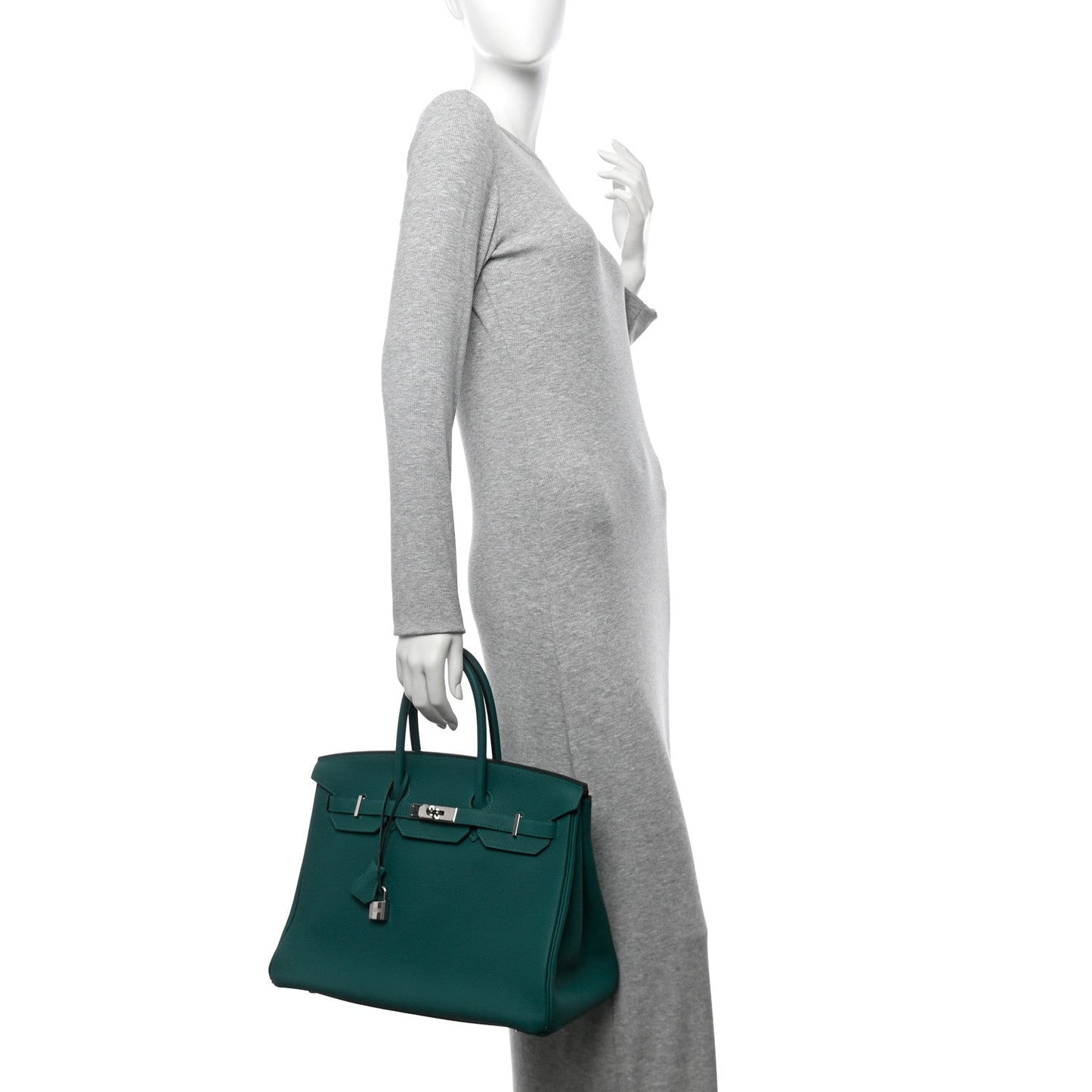 Hermes Togo Birkin Malachite Handbag Travel Bag