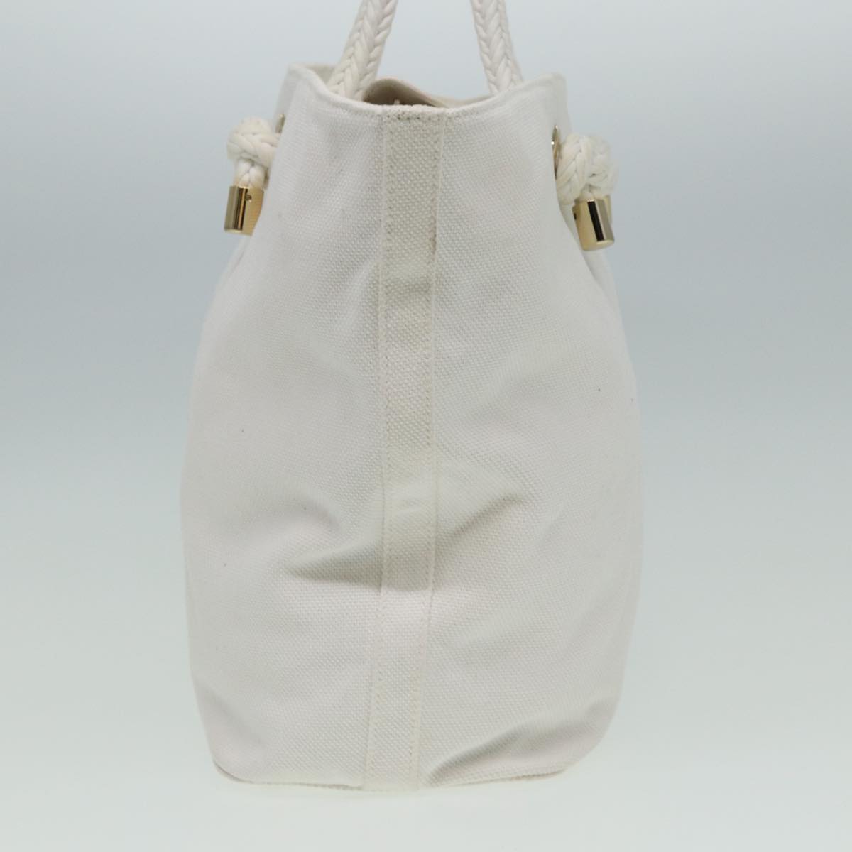 Burberry Luxury Tote Bag Auth Canvas White