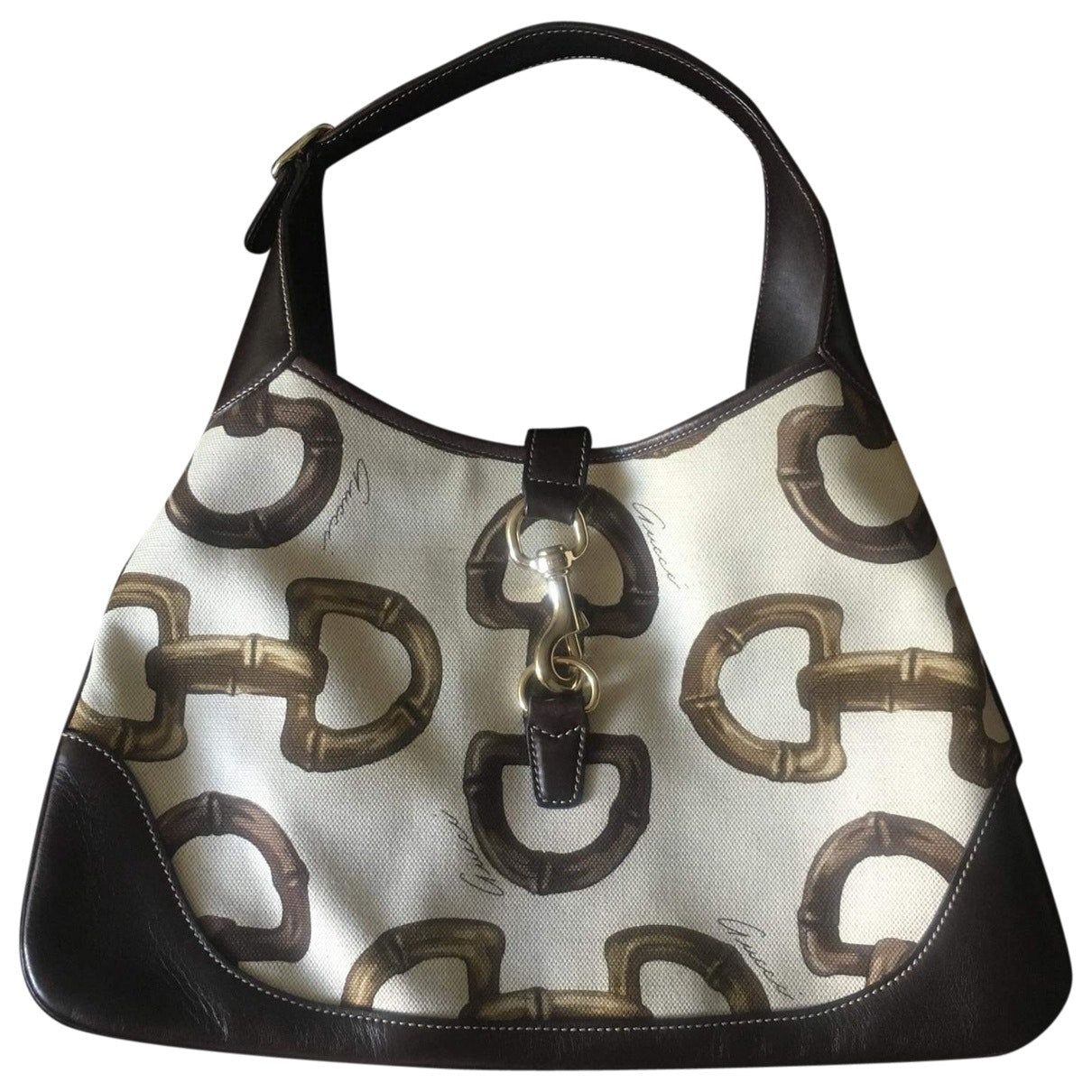 Gucci jackie beige cloth handbag