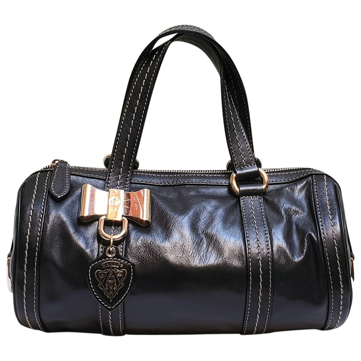 Gucci boston brown leather handbag
