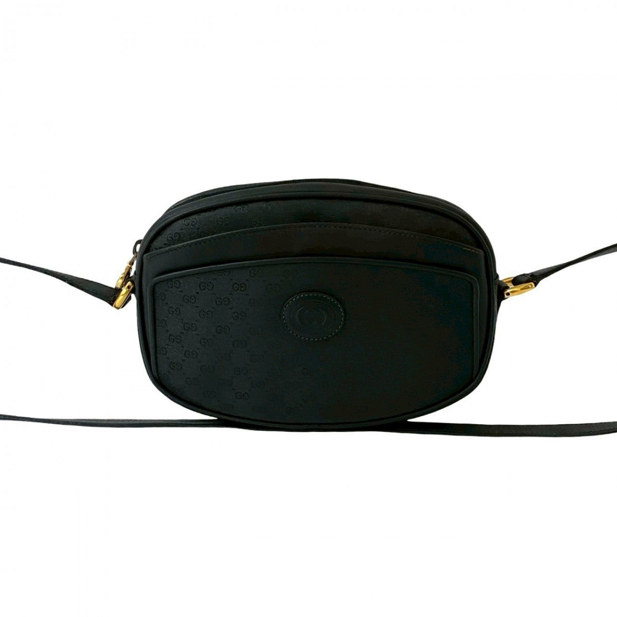 Gucci PVC Micro GG Leather Black Logo Shoulder Bag