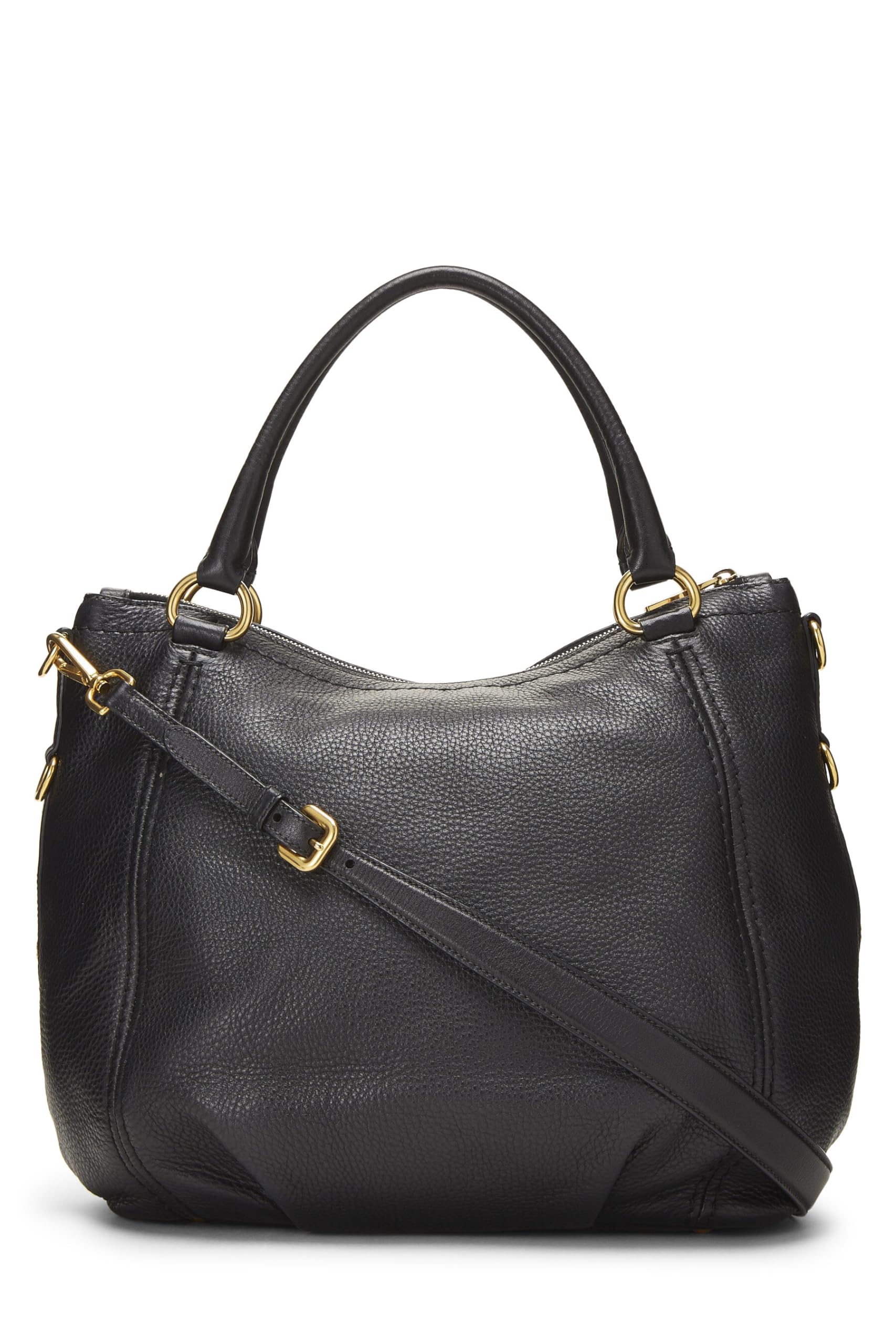 Prada Daino Sacca Manici Luxury Handbag Vitello Black Travel Bag 2 Manici Black