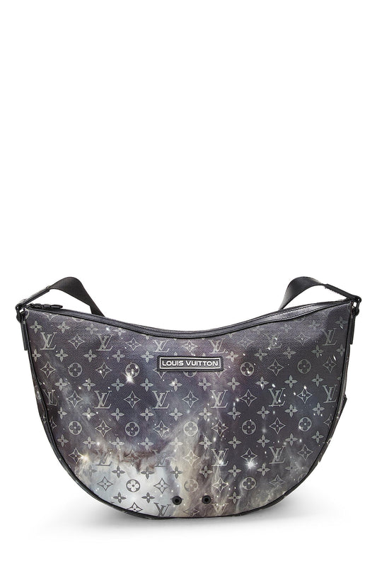 Louis Vuitton,  Black Monogram Galaxy Hobo Messenger Bag, Black