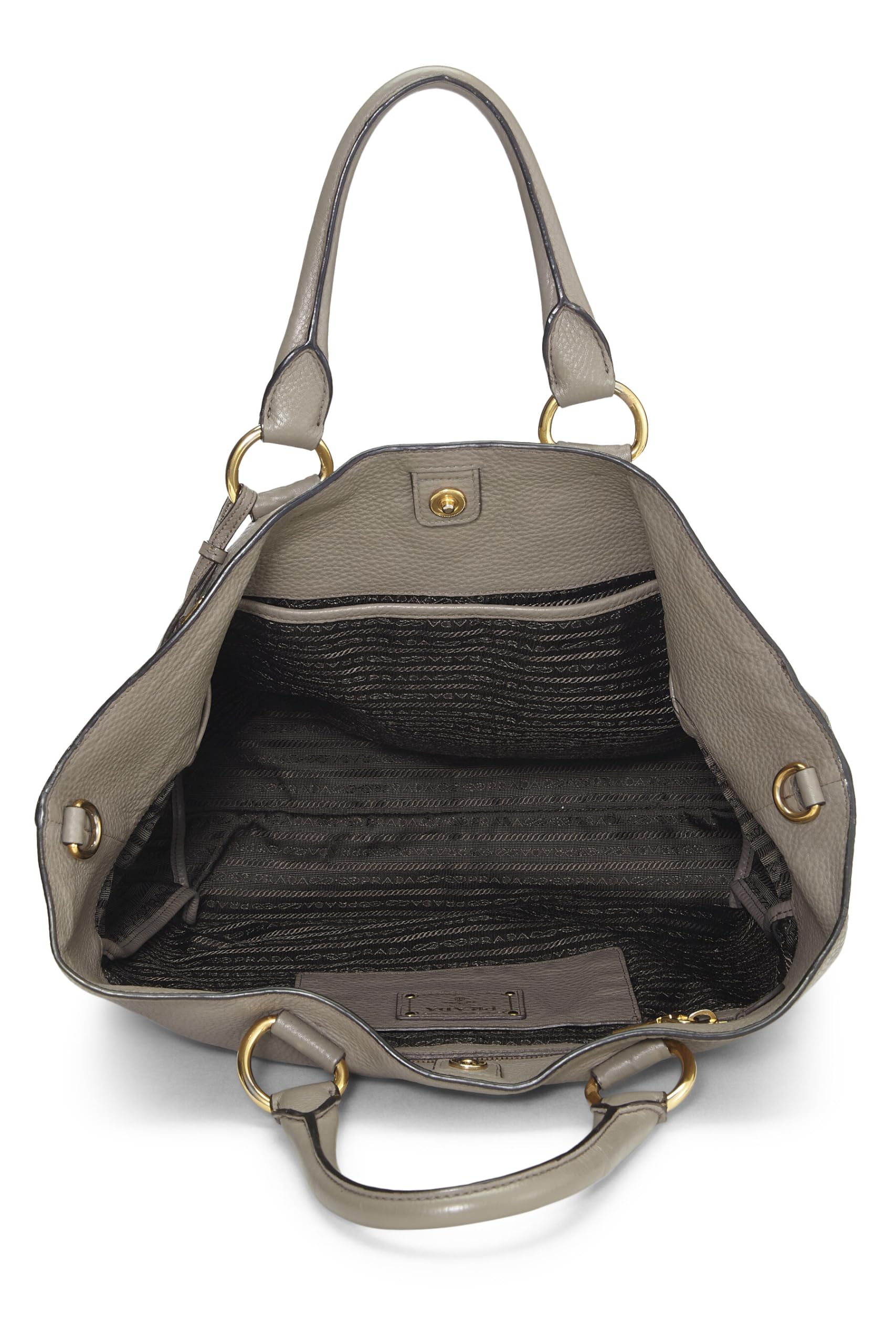 Prada Grey Daino Shopping Tote Grey Vitello Gray Tote Bag