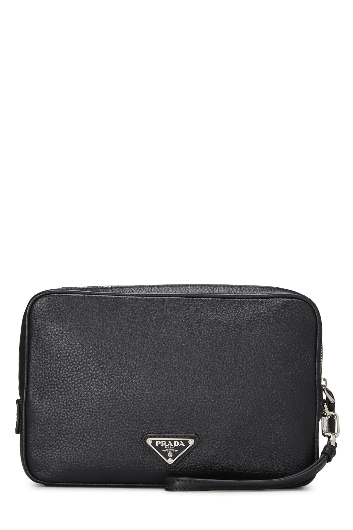 Prada Daino Clutch Leather Vitello Black Clutch Bag