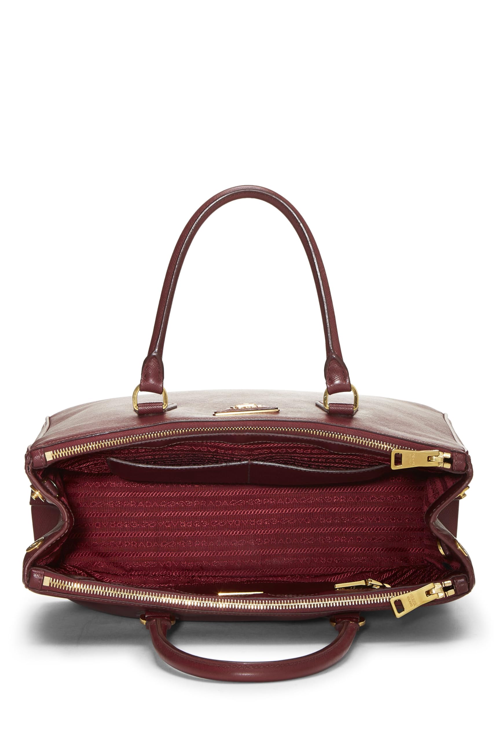 Prada Burgundy Executive Tote Burgundy Saffiano Medium Tote Bag