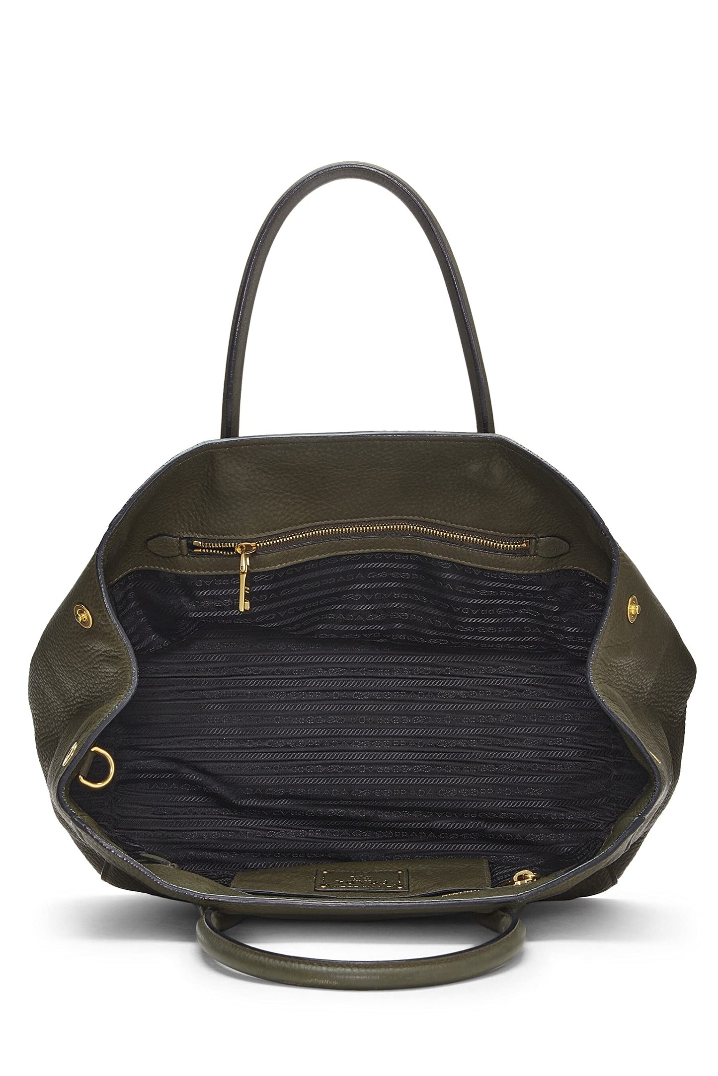 Prada Daino Convertible Tote Vitello Green Large Tote Bag