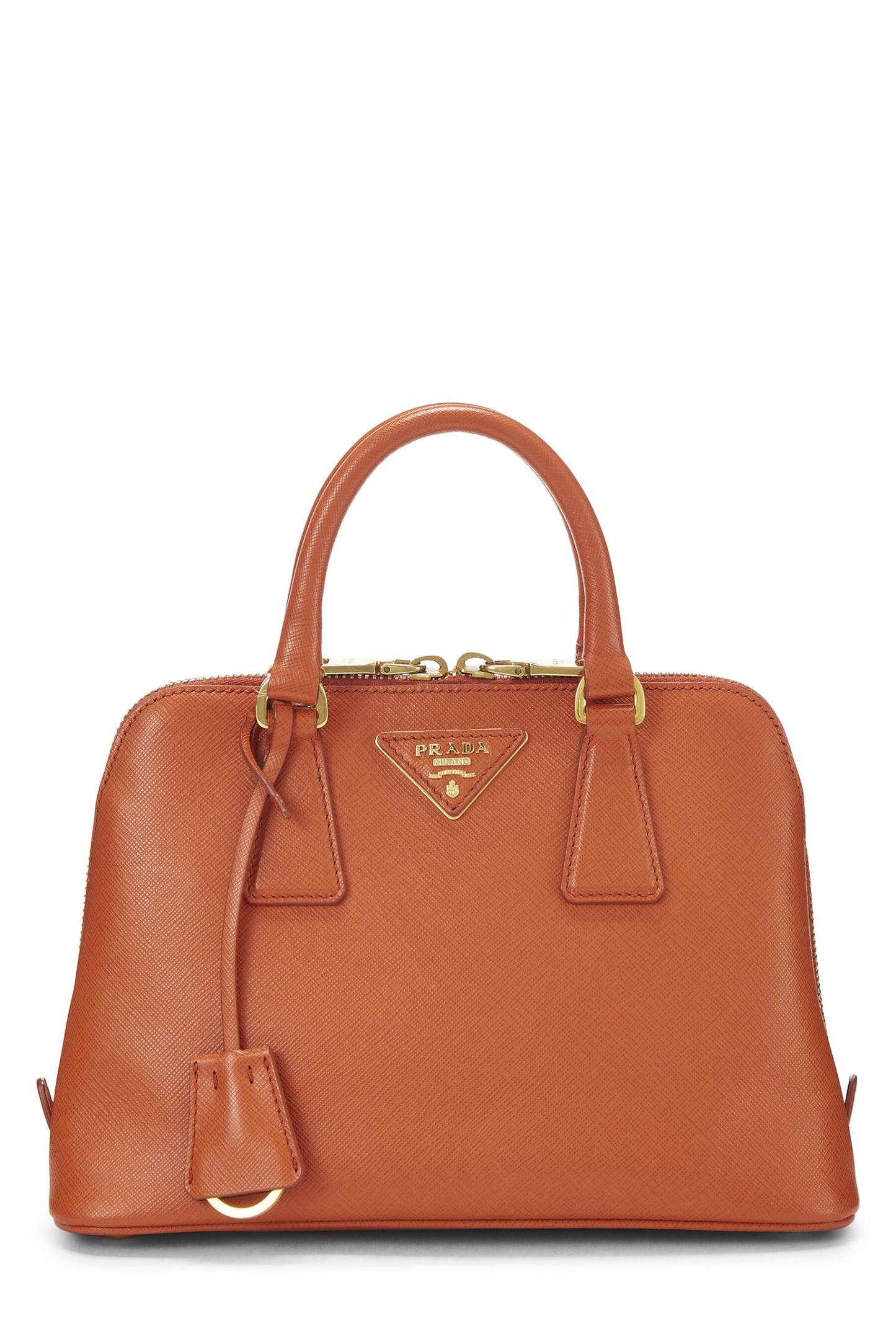 Prada Promenade Luxury Handbag Saffiano Orange Small Travel Bag