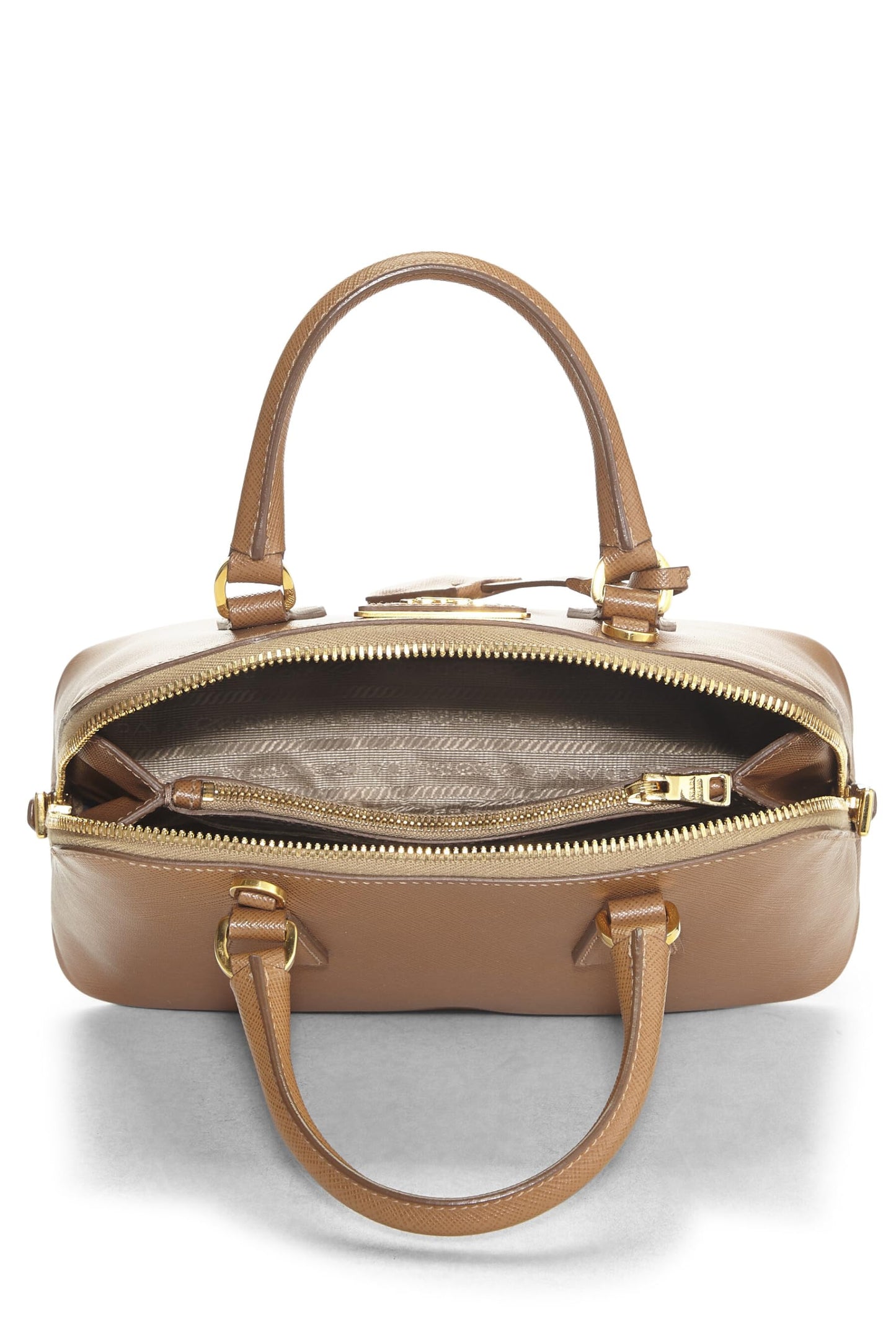 Prada Lux Handbag Saffiano Brown Mini Travel Bag