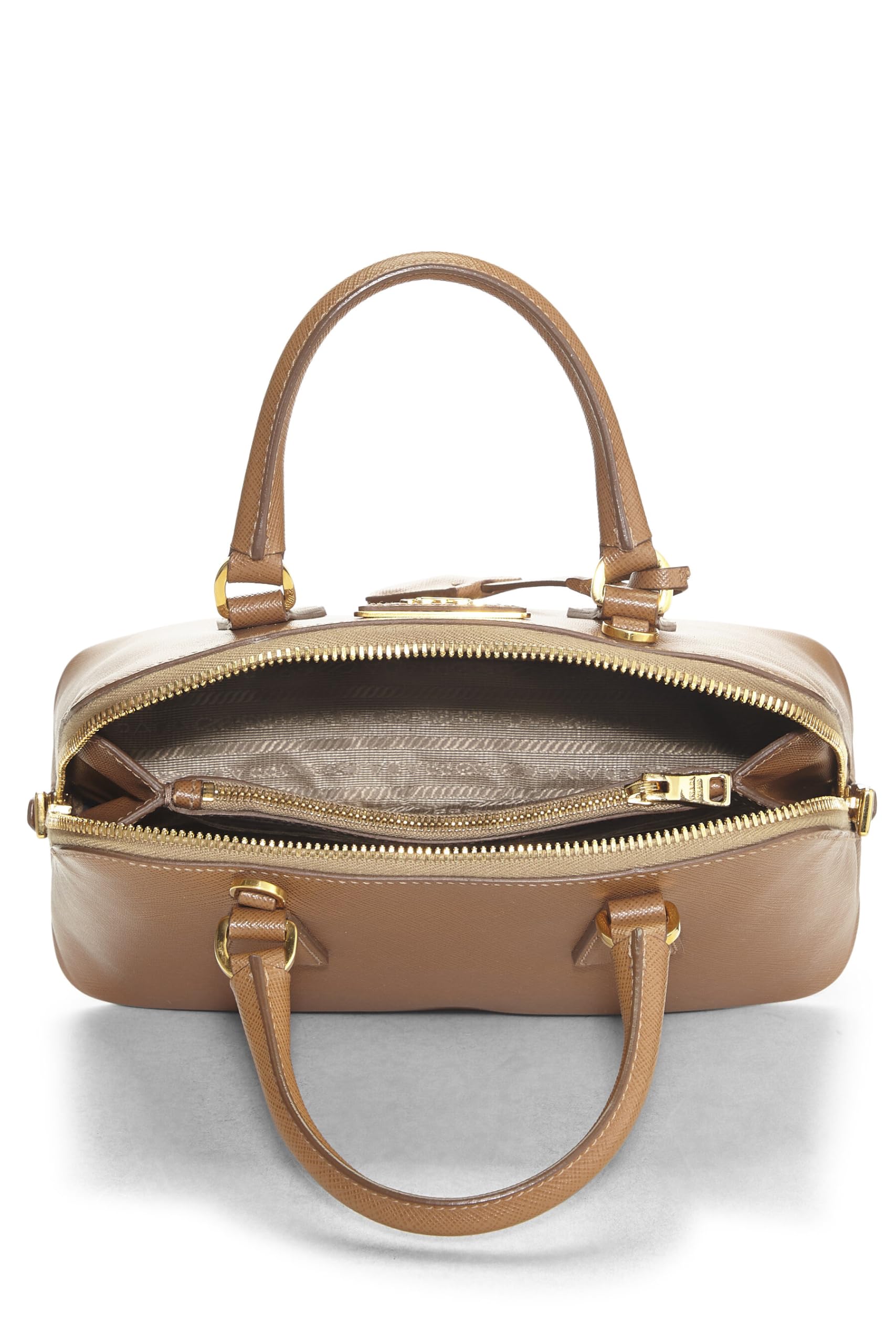 Prada Lux Handbag Saffiano Brown Mini Travel Bag