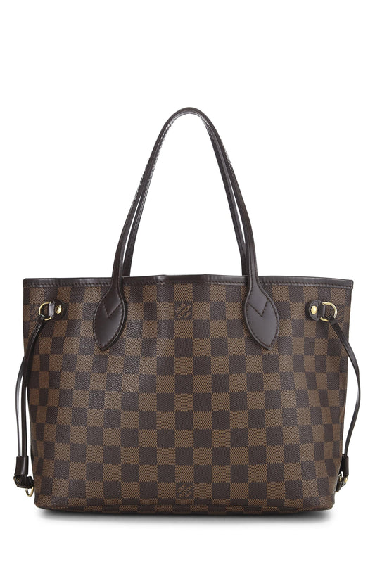 Louis Vuitton,  Damier Ebene Neverfull PM, Brown