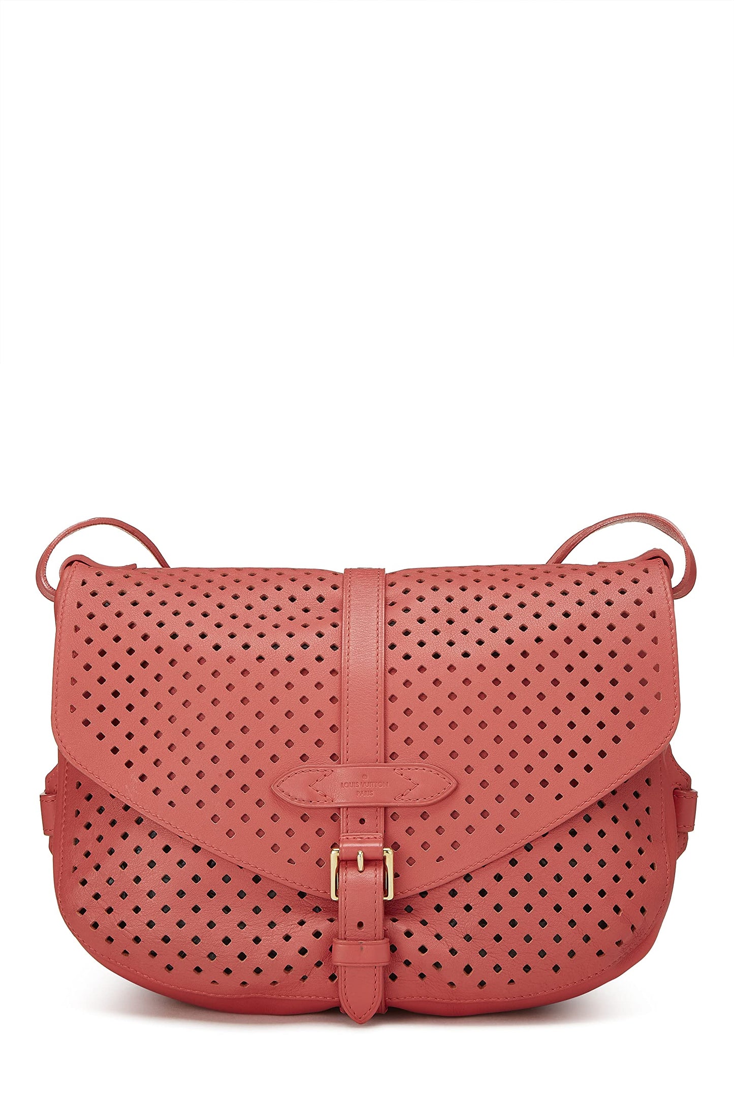 Louis Vuitton,  Pink Perforated Leather Saumur 30, Pink