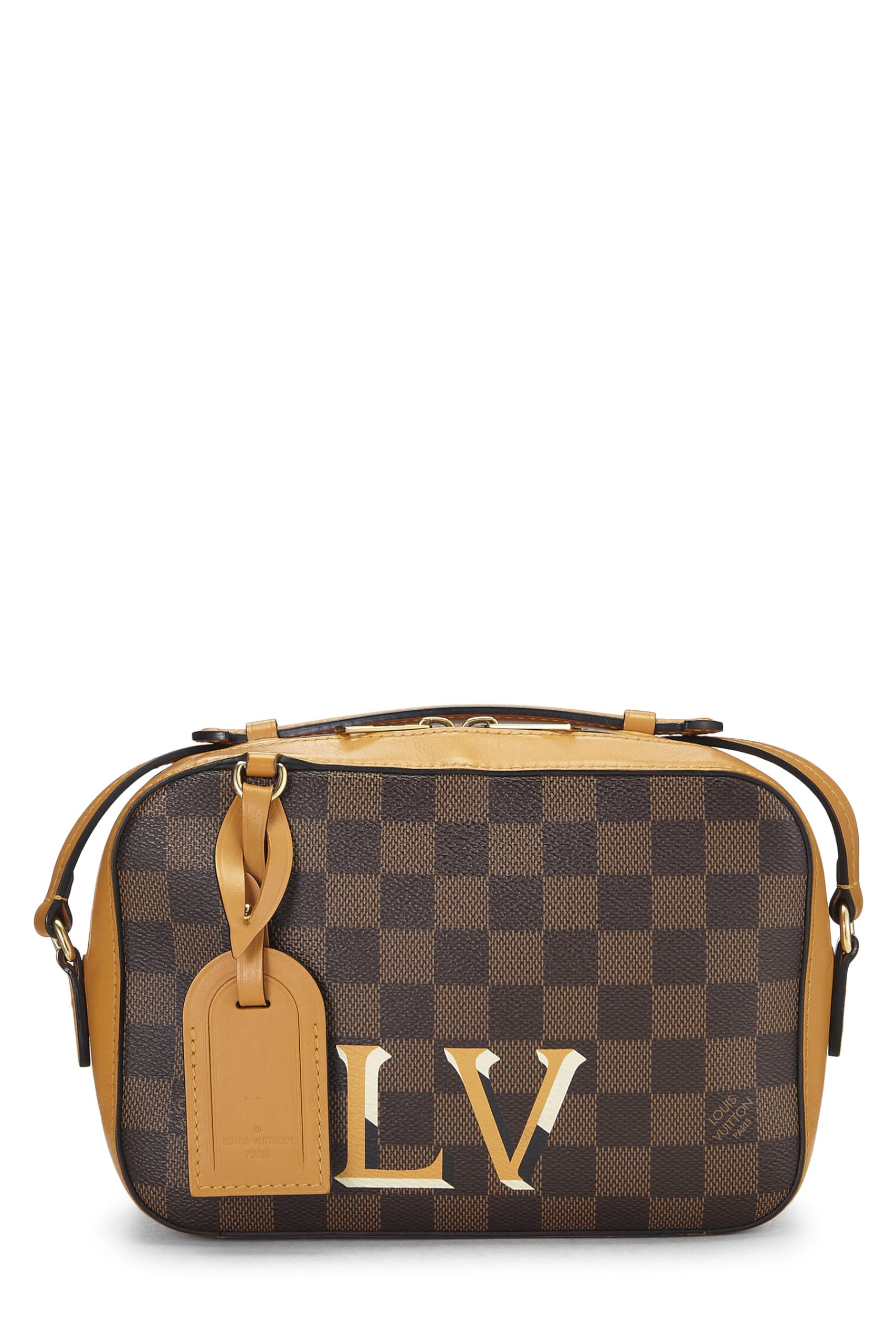 Louis Vuitton,  Yellow Damier Ebene Santa Monica NM, Yellow