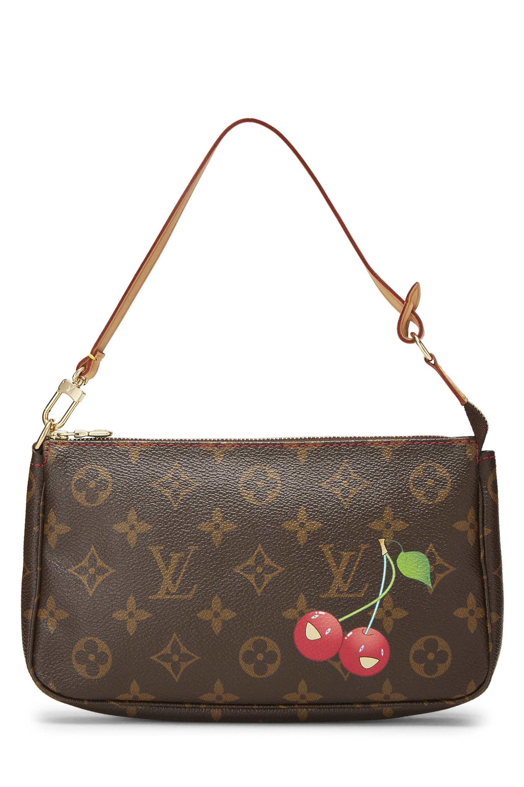 Louis Vuitton,  Takashi Murakami x Louis Vuitton Monogram Cerise Pochette Accessories, Brown