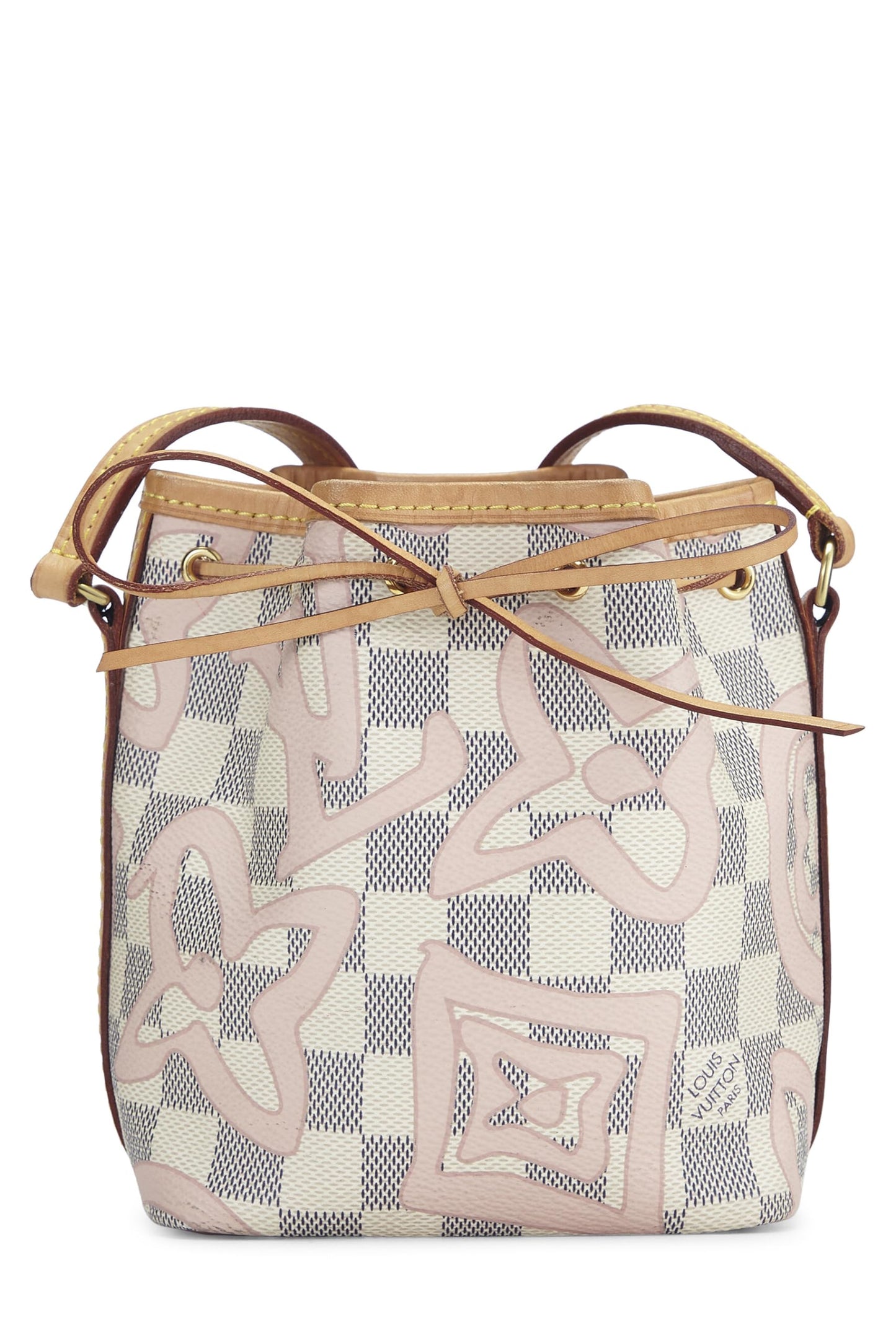 Louis Vuitton,  Pink Summer Spirit Damier Azur Tahitienne Noé Nano, White