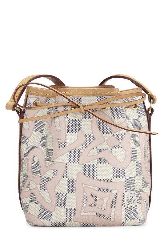 Louis Vuitton,  Pink Summer Spirit Damier Azur Tahitienne Noé Nano, White