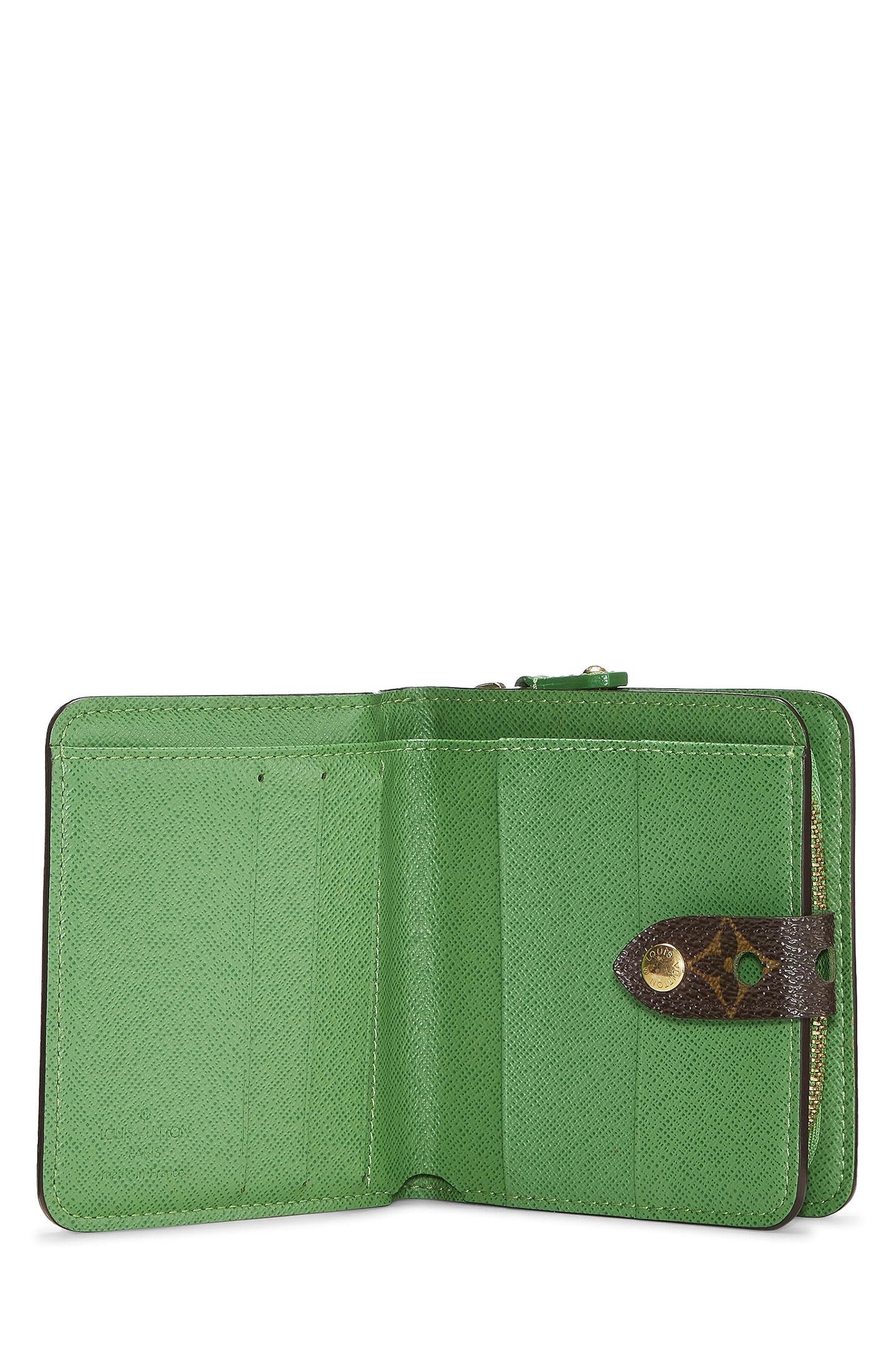 Louis Vuitton,  Green Monogram Canvas Perforated Zippy Compact, Green