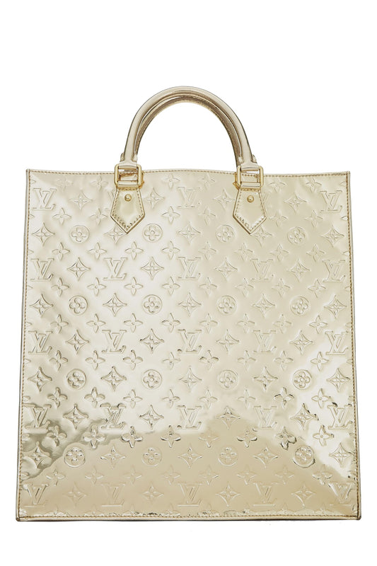 Louis Vuitton,  Gold Monogram Miroir Sac Plat, Gold