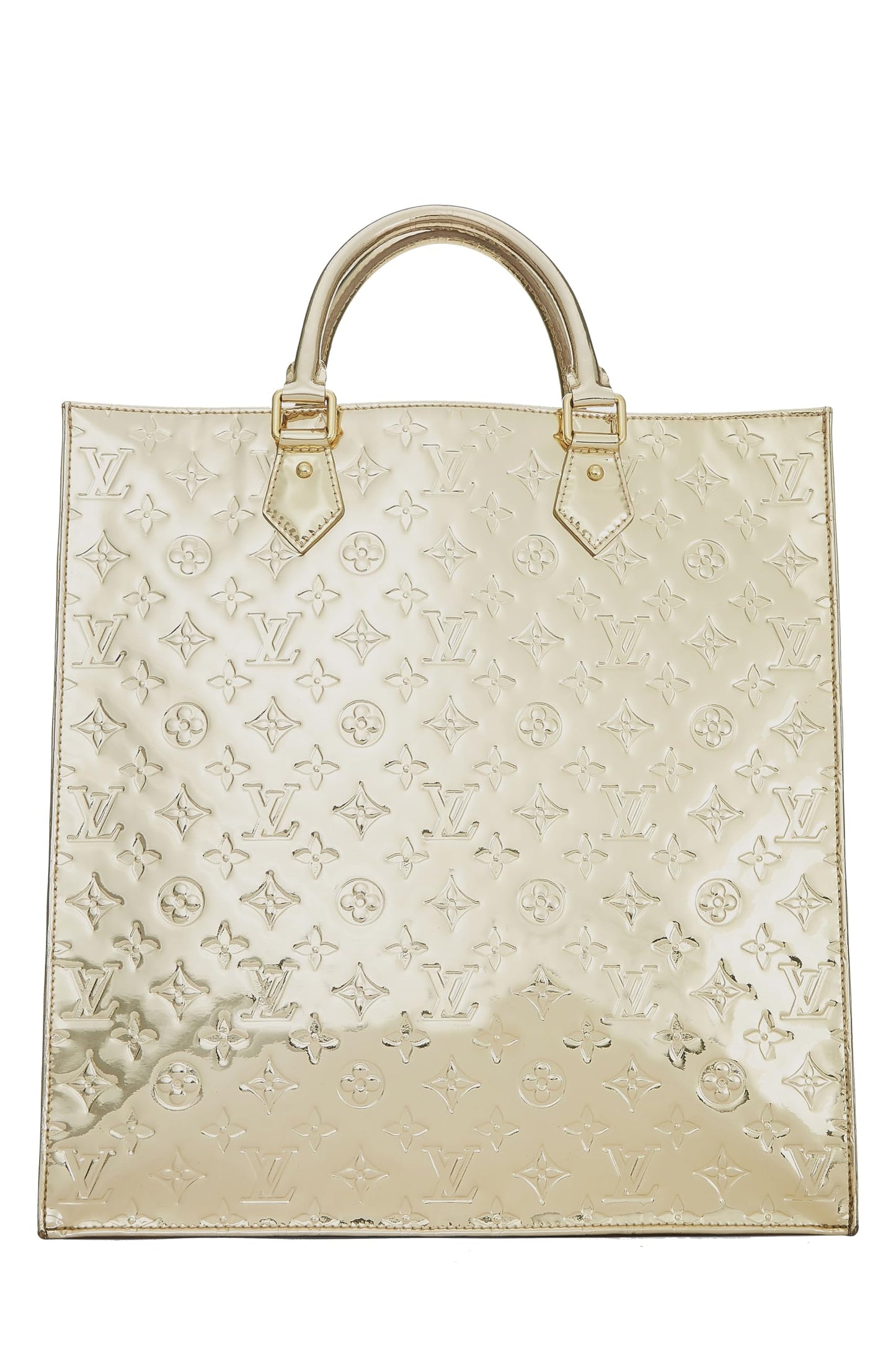 Louis Vuitton,  Gold Monogram Miroir Sac Plat, Gold