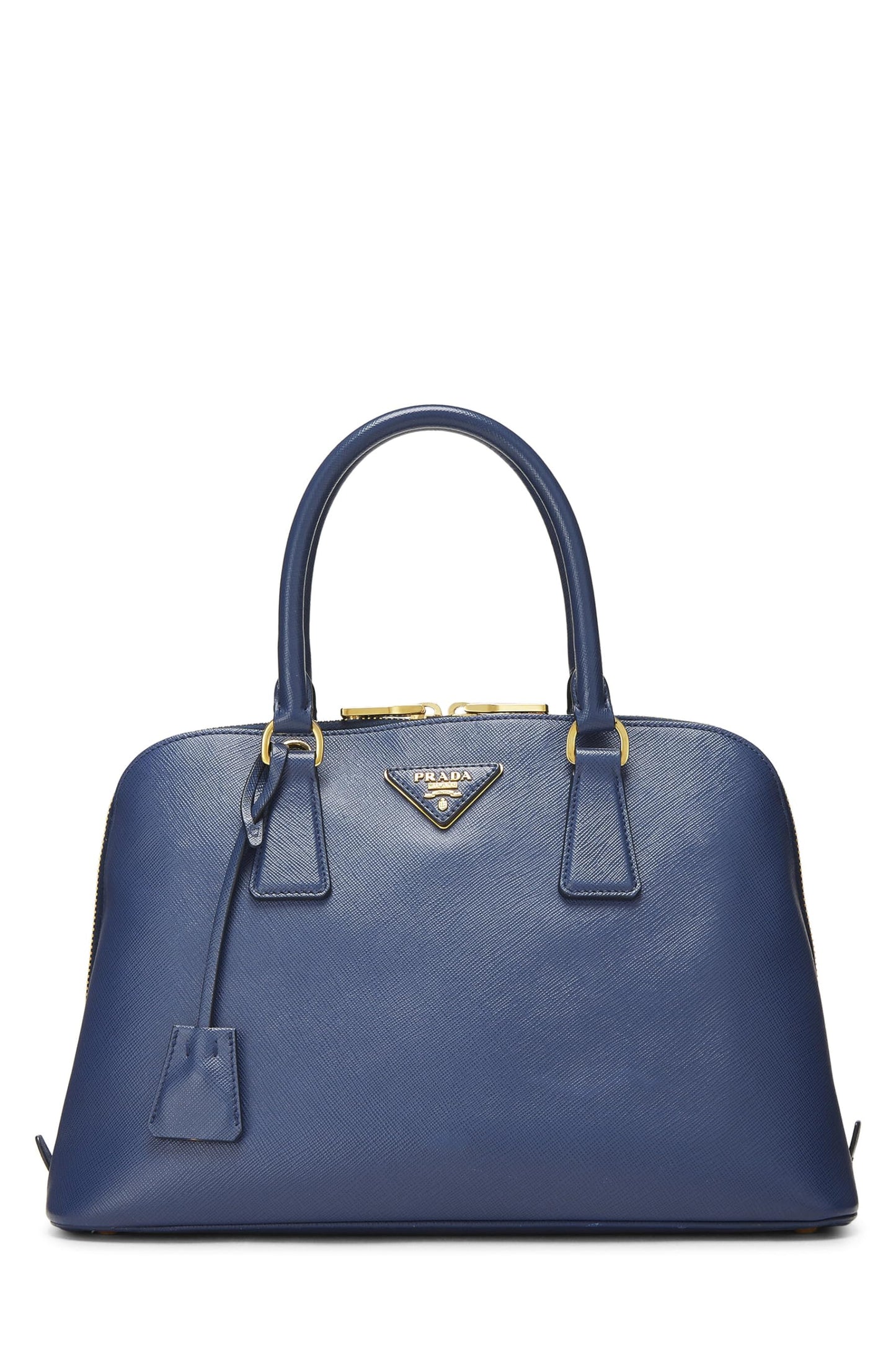 Prada Promenade Luxury Handbag Saffiano Blue Medium Travel Bag